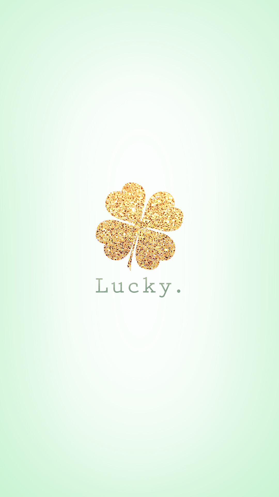Gold Leaf: Golden shimmer four-leaf clover, The plant bringing good luck. 1080x1920 Full HD Background.