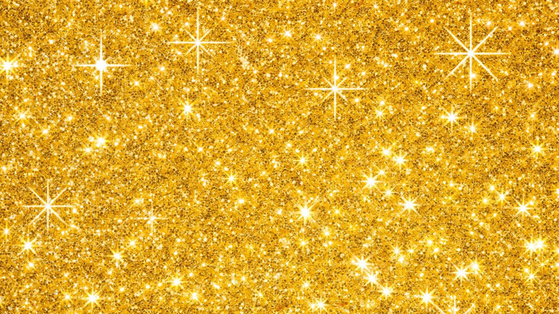 Gold Sparkle: Sparkling powder, A super fine loose glitter, Shining brightly with little flashes of light. 1920x1080 Full HD Wallpaper.