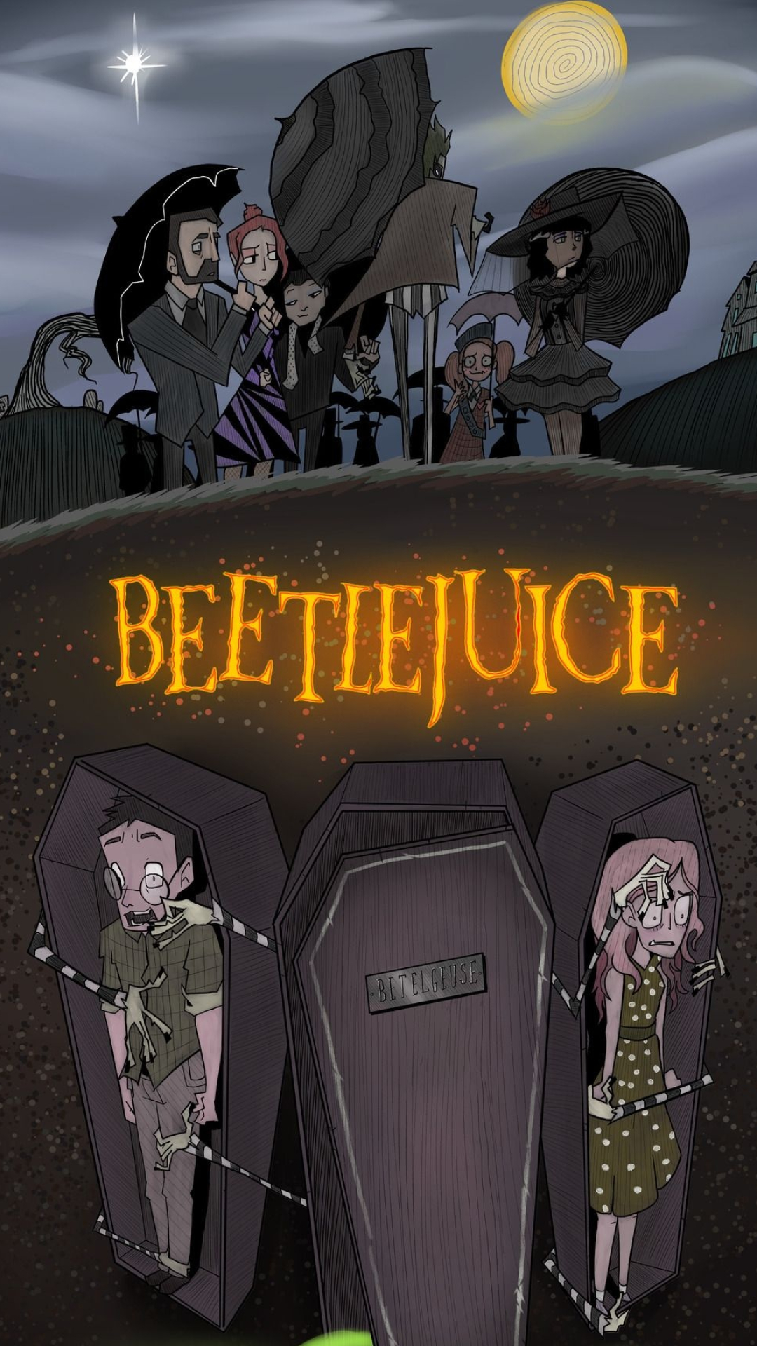 Beetlejuice (Cartoon): One of the first cartoons to air on the Fox Channel's Fox Kids lineup. 1080x1920 Full HD Wallpaper.