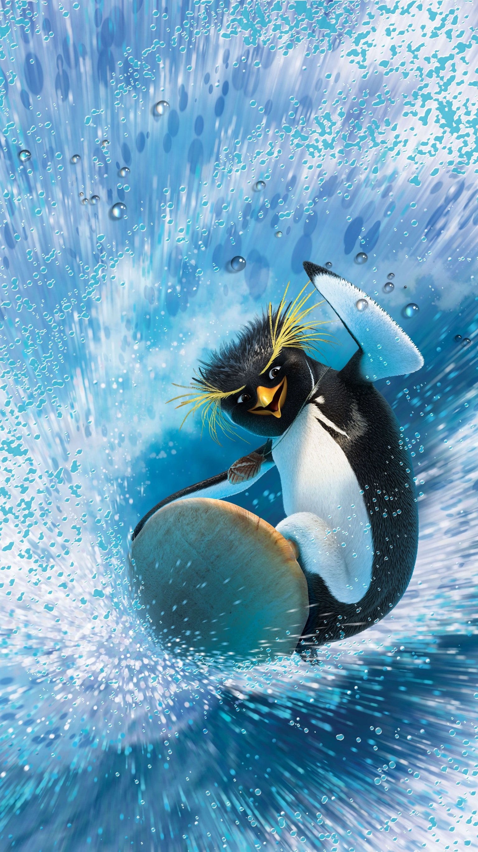 Surf's Up Animation, Chicken Joe, Surfer Penguins, Chicken Art, 1540x2740 HD Phone