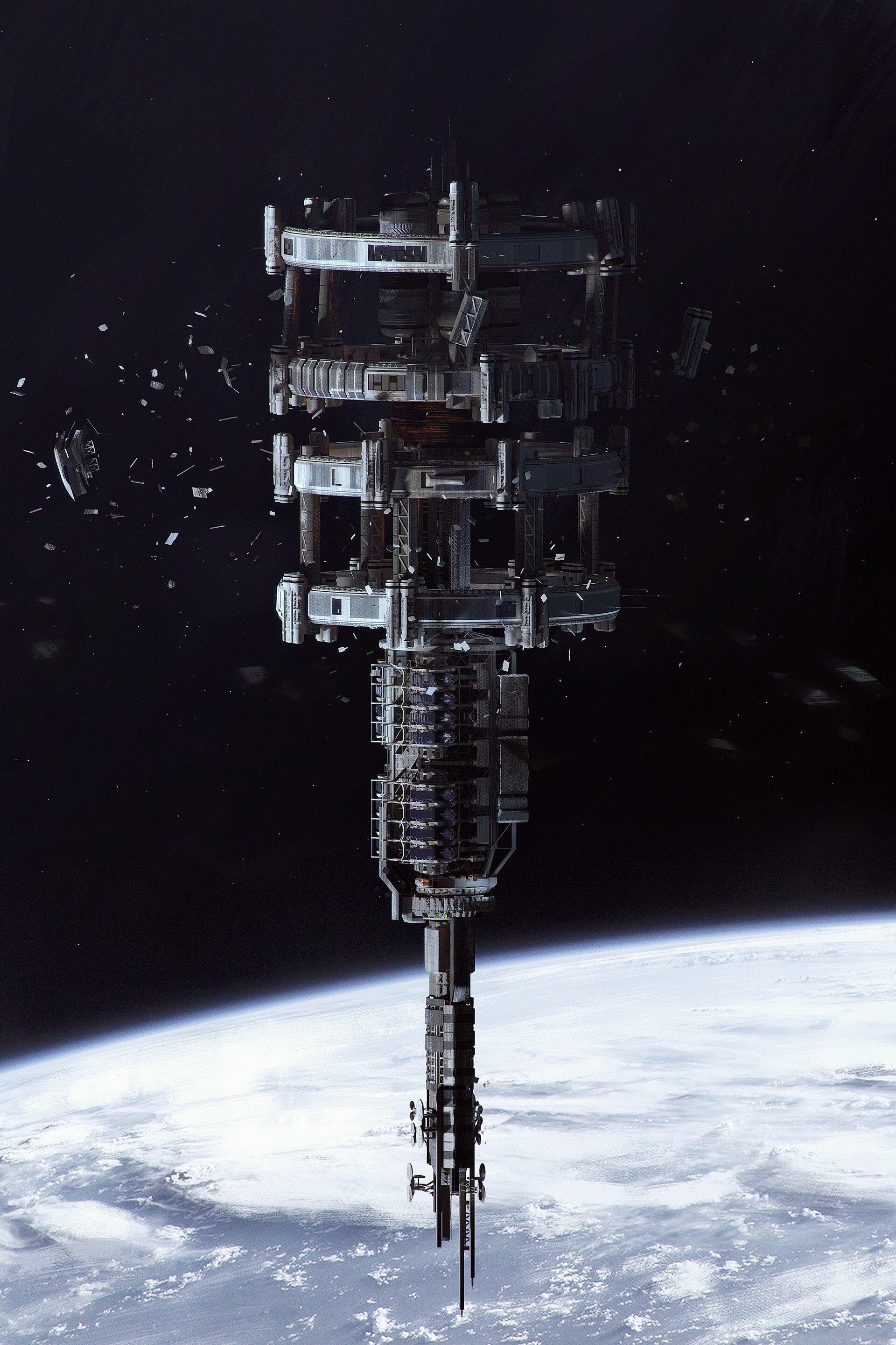Space Station: Extraterrestrial place of habitat, Universe, Stardust, Planet. 1920x2880 HD Wallpaper.