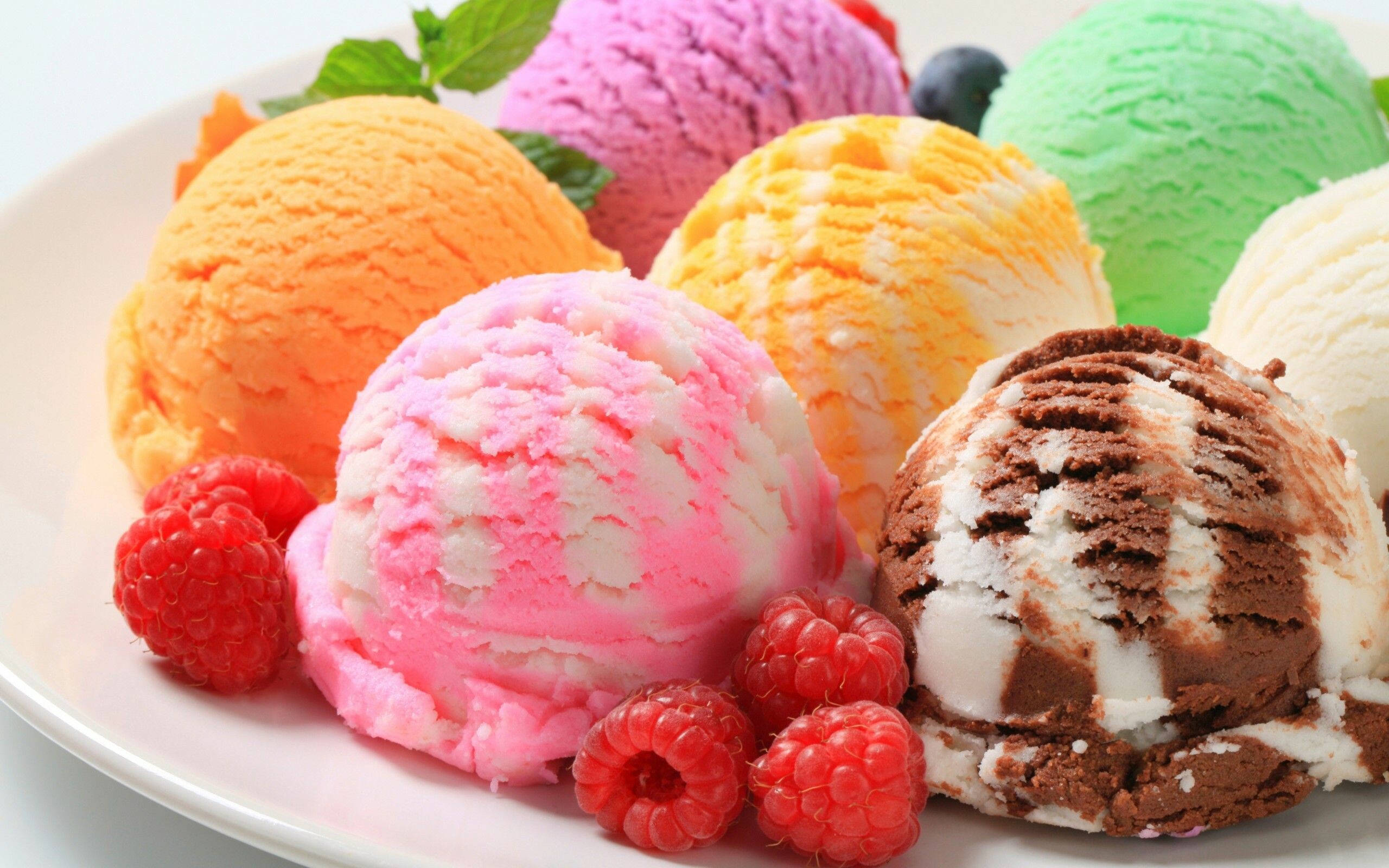 Ice Cream: Frozen dairy dessert, Berries, Food. 2560x1600 HD Wallpaper.