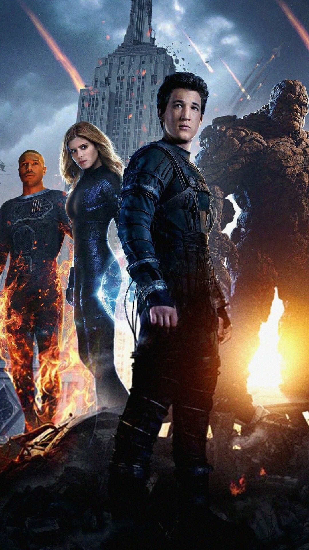Fantastic 4: Four young outsiders gain superhuman powers as they alter their physical form in shocking ways. 1080x1920 Full HD Wallpaper.