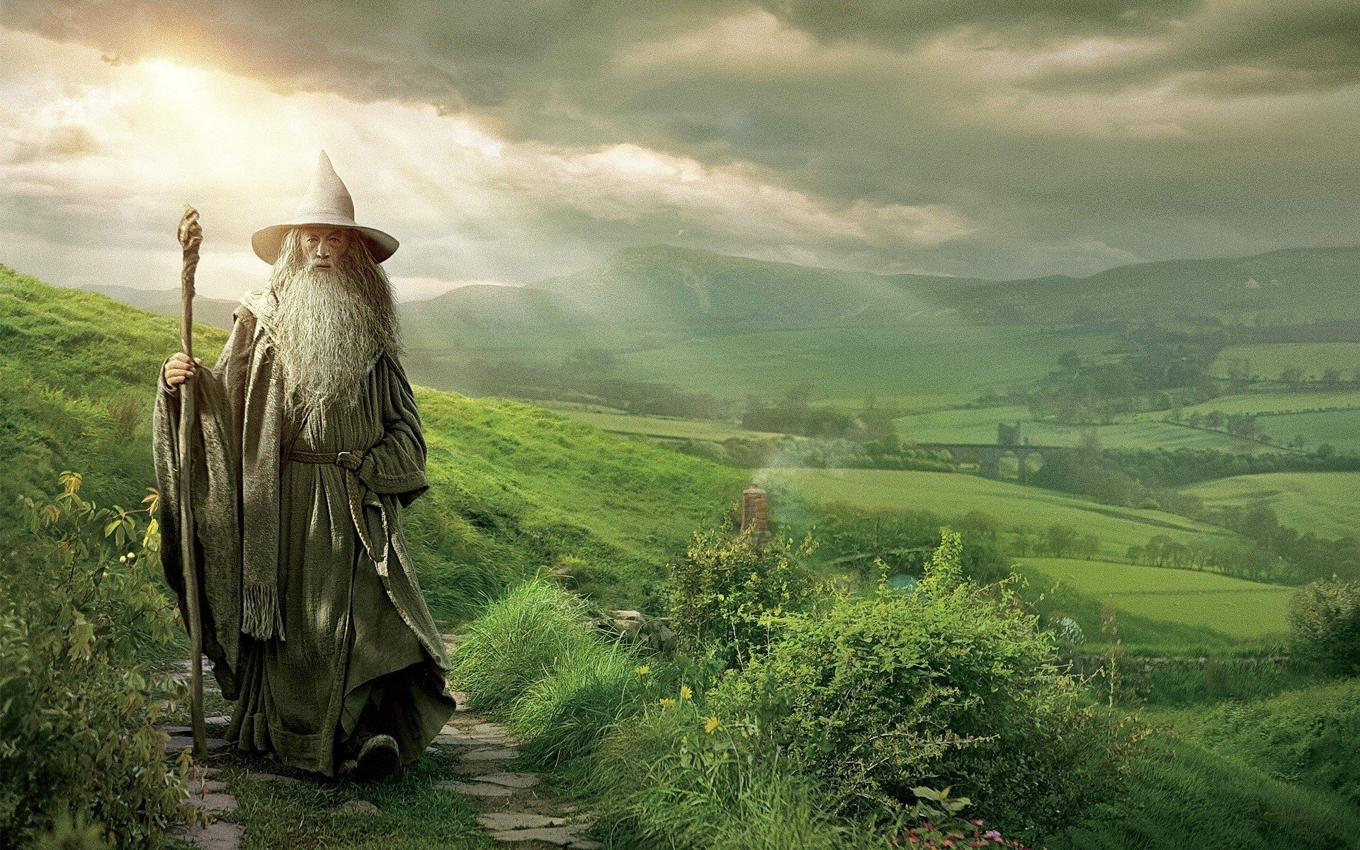 An Unexpected Journey, Green nature, Gandalf's world, Middle-earth wallpaper, 1920x1200 HD Desktop