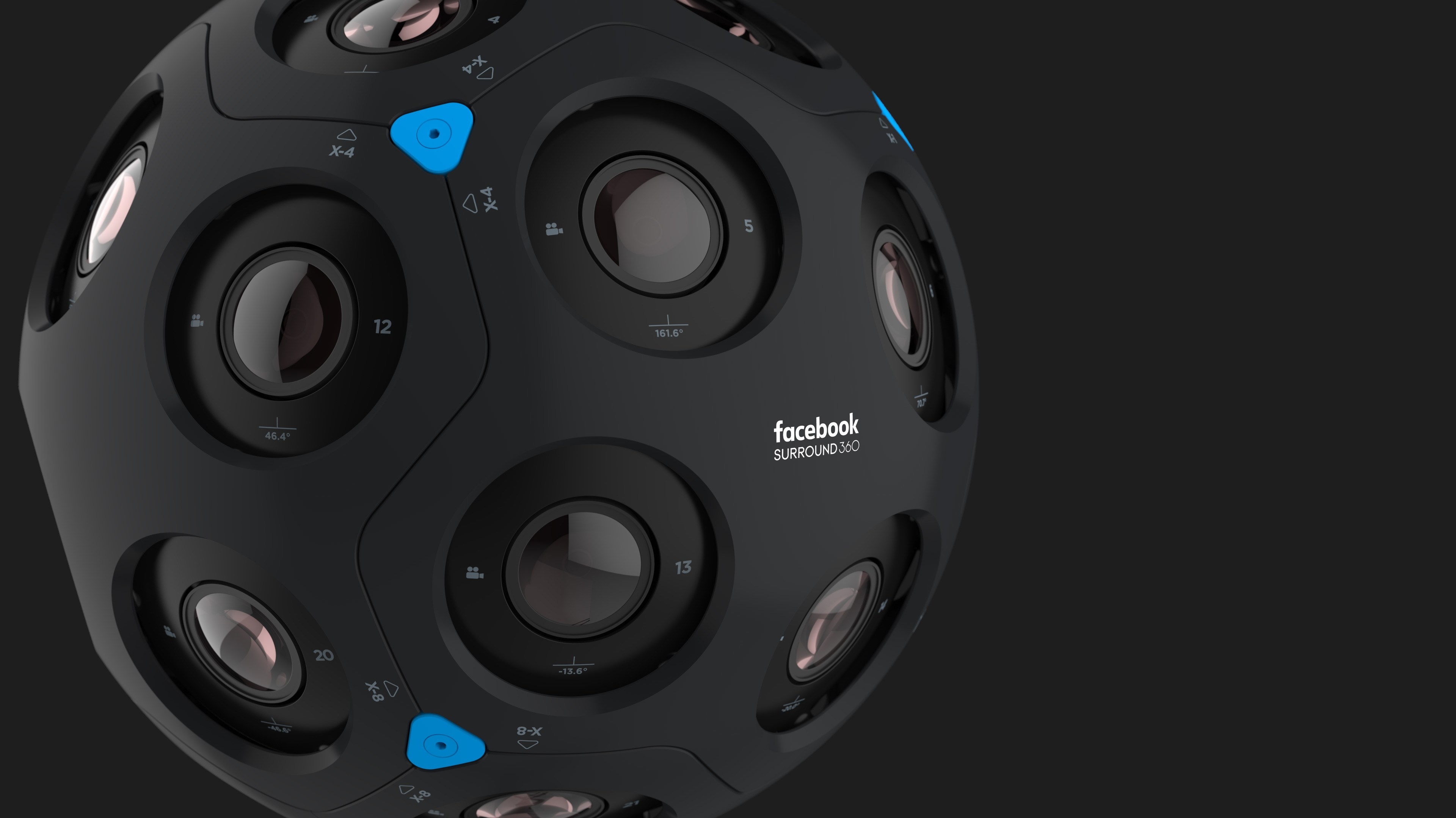 Facebook: F8, Newly Designed 'Surround 360' Camera that Delivers 6 Degrees of Freedom. 3840x2160 4K Background.