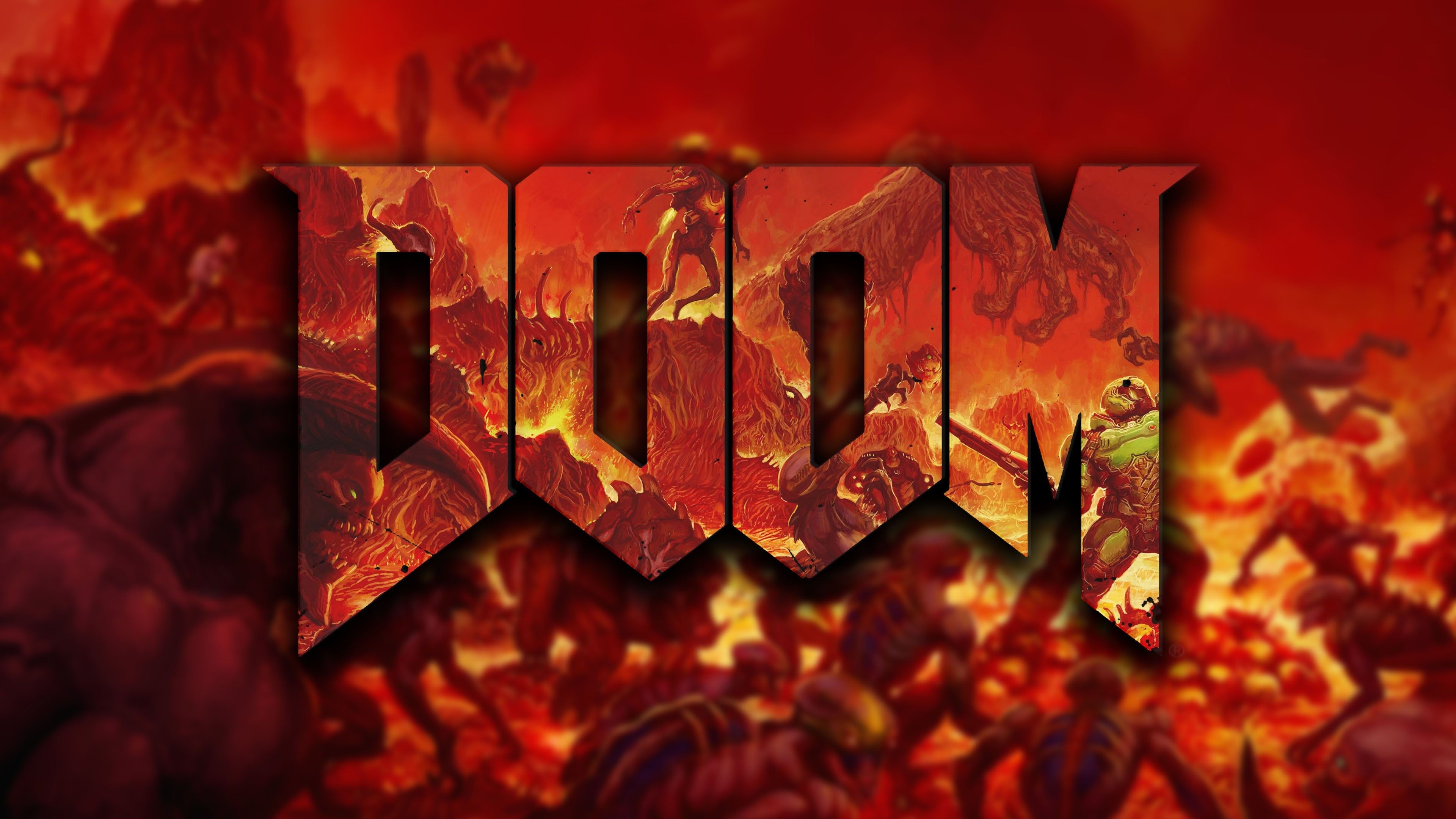 Bethesda, Gaming, Doom logo, Wallpapers, 3840x2160 4K Desktop