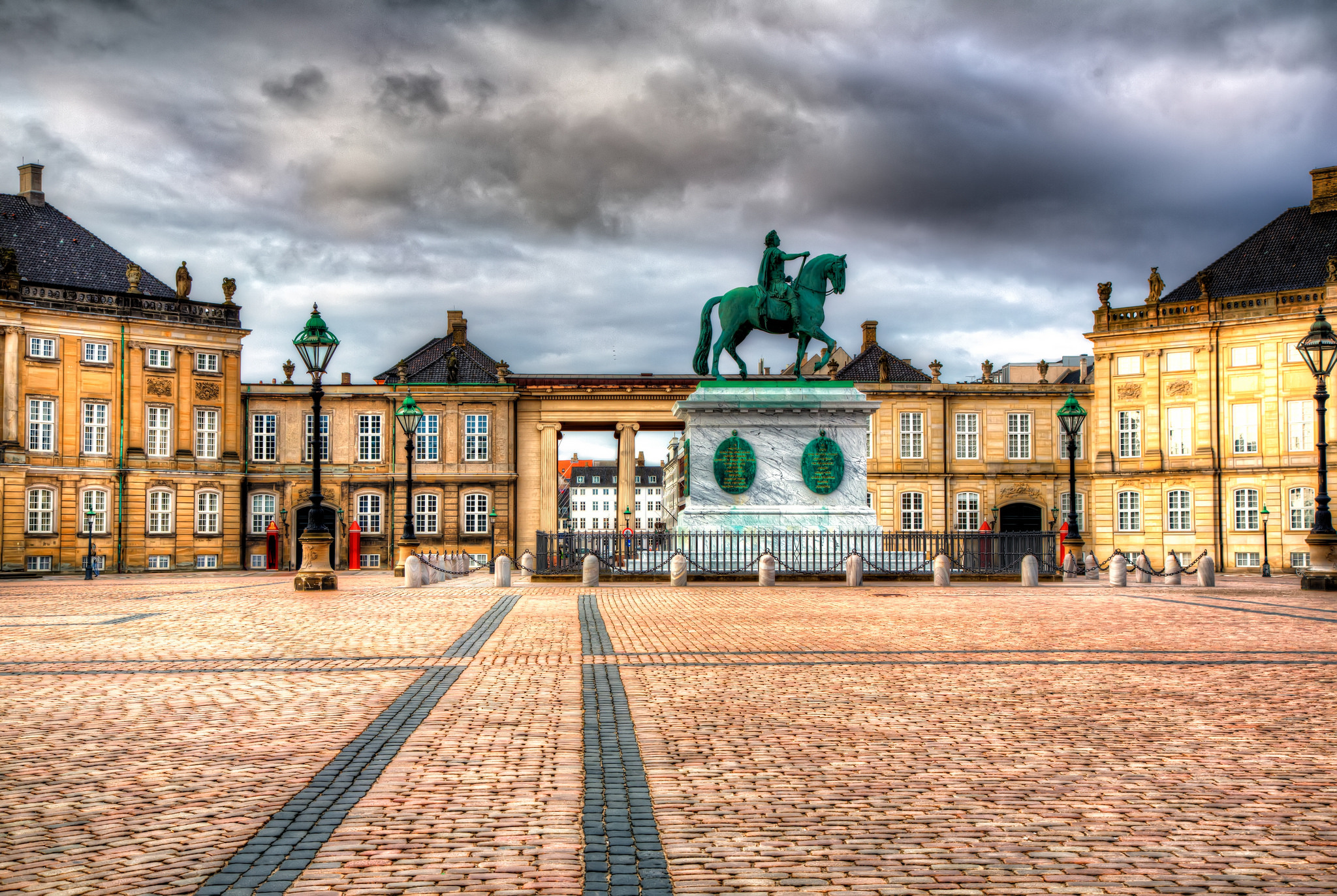 Amalienborg Palace, Copenhagen, Royal Residence, Danish History, 2050x1380 HD Desktop