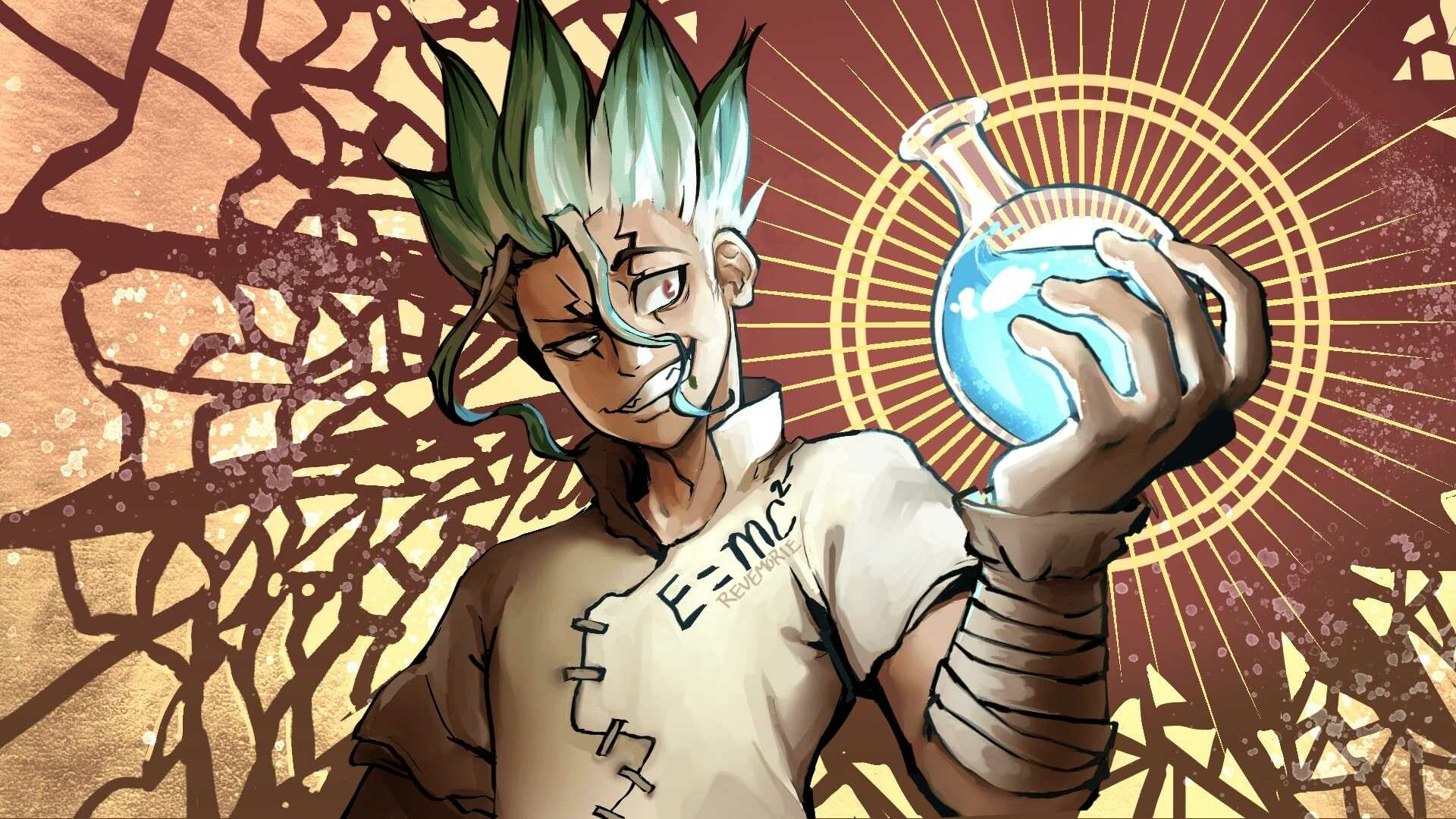 Dr.STONE: The de facto leader of the Kingdom of Science. 1920x1080 Full HD Background.