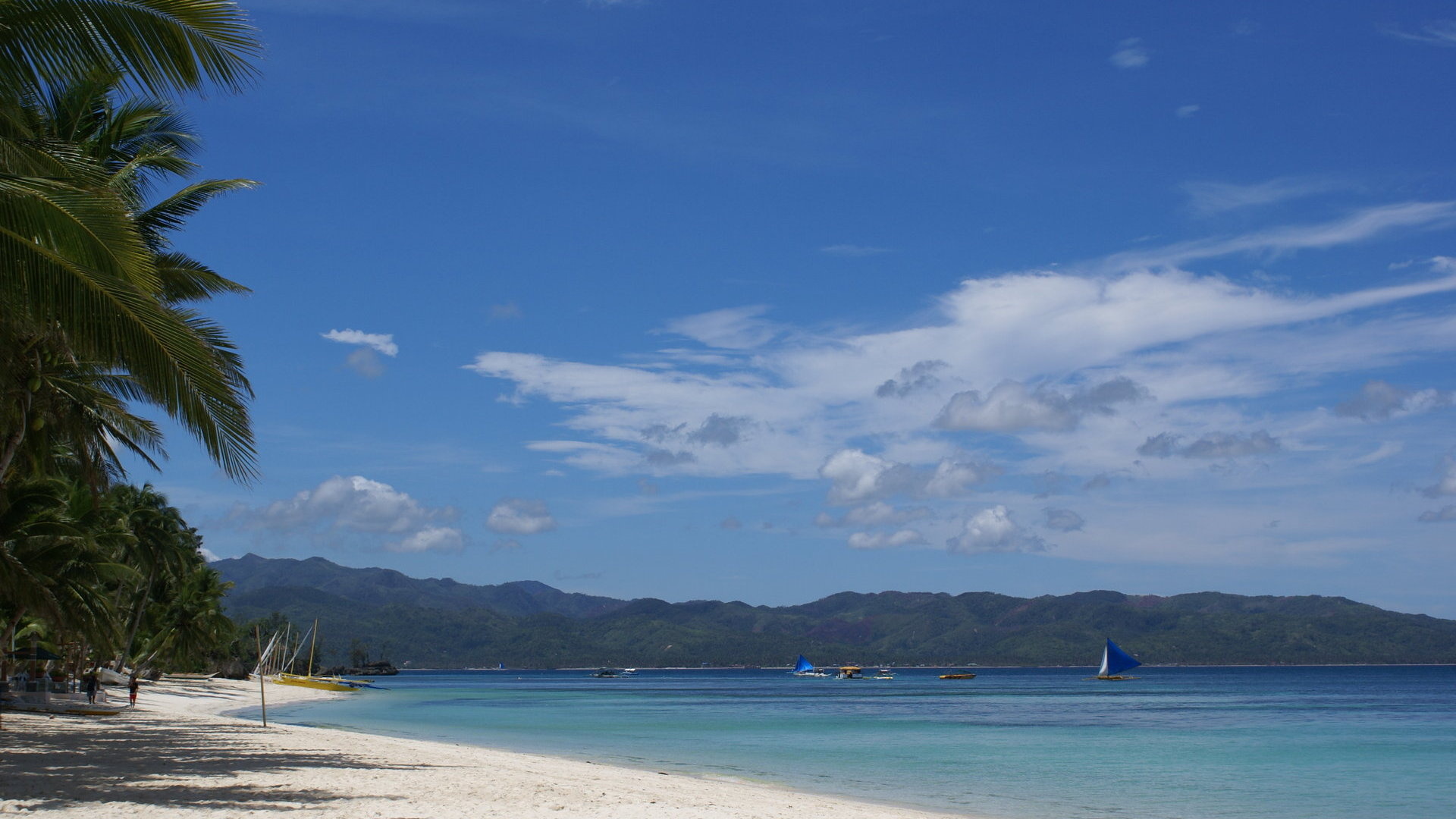 1080p beach wallpaper, Boracay beach, Tropical vibes, Sunny retreat, 1920x1080 Full HD Desktop
