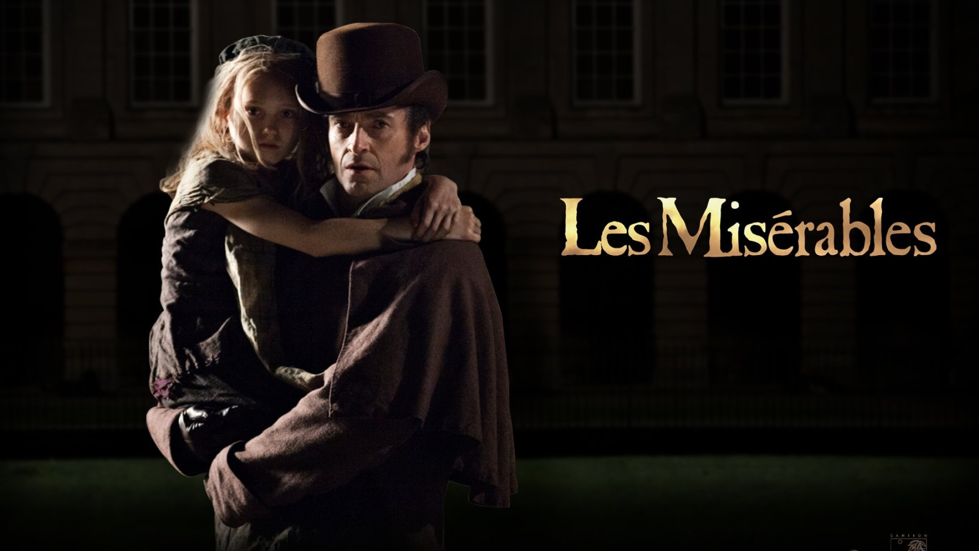 Les Miserables: Hugh Jackman as Jean Valjean and Isabelle Allen as Cosette. 1920x1080 Full HD Background.