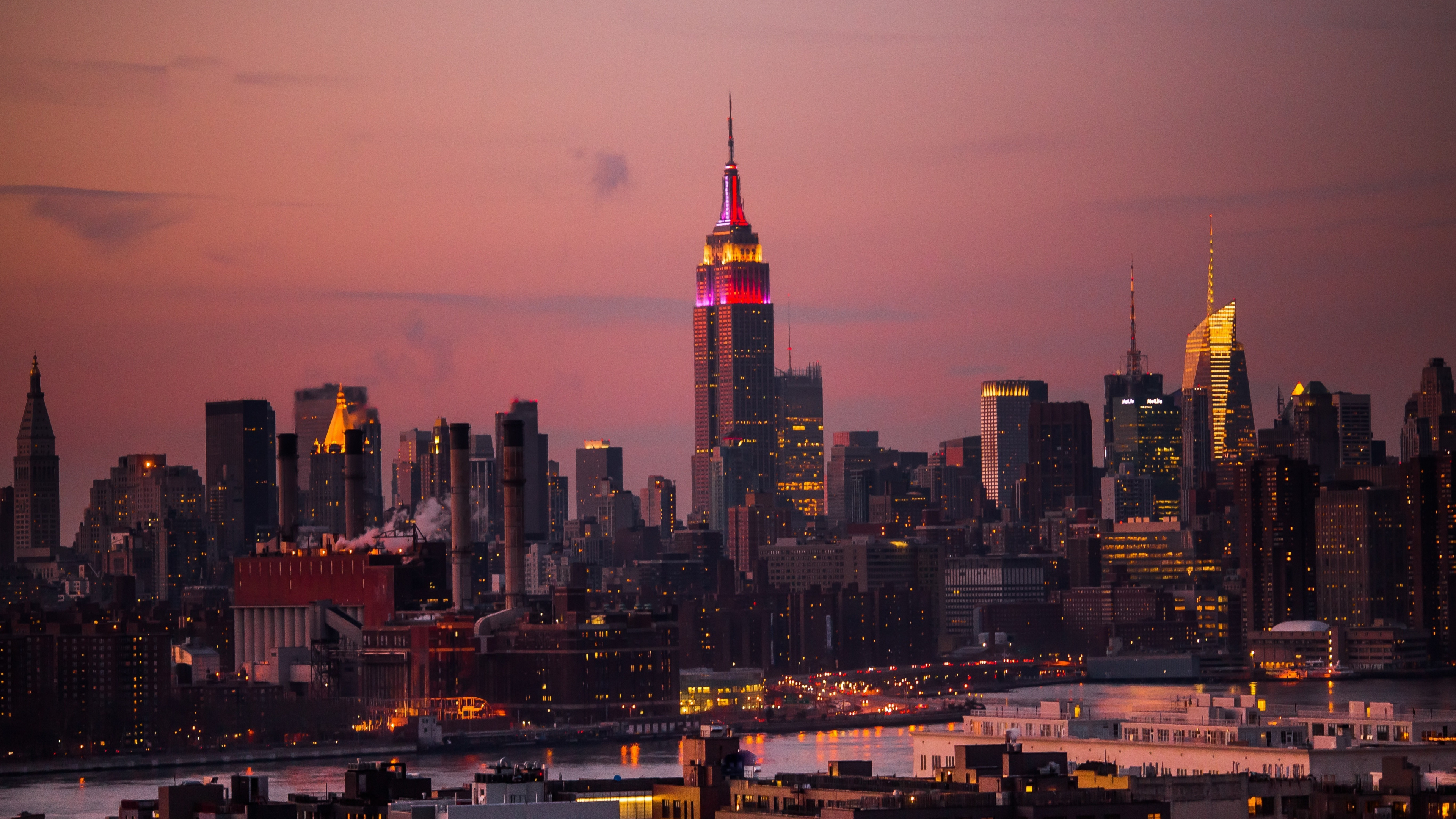New York Sunset, Travels, Empire State Building, Urban landscape, 3840x2160 4K Desktop