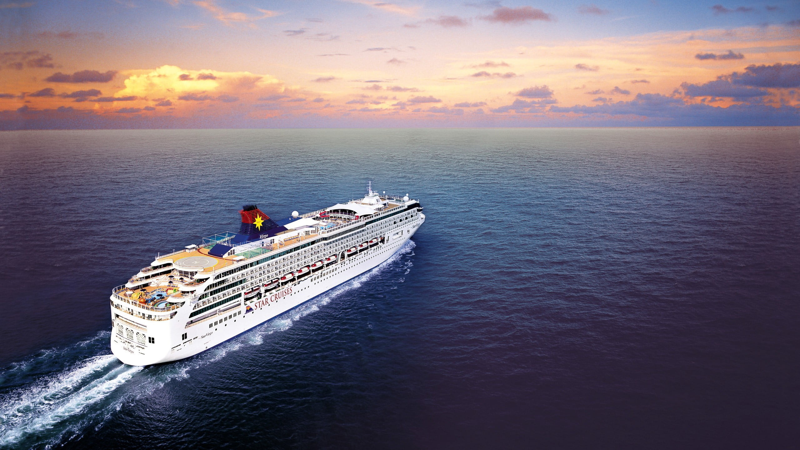 White cruise ship, Nature's beauty, Sea voyage, Wallpaper Flare, 2560x1440 HD Desktop