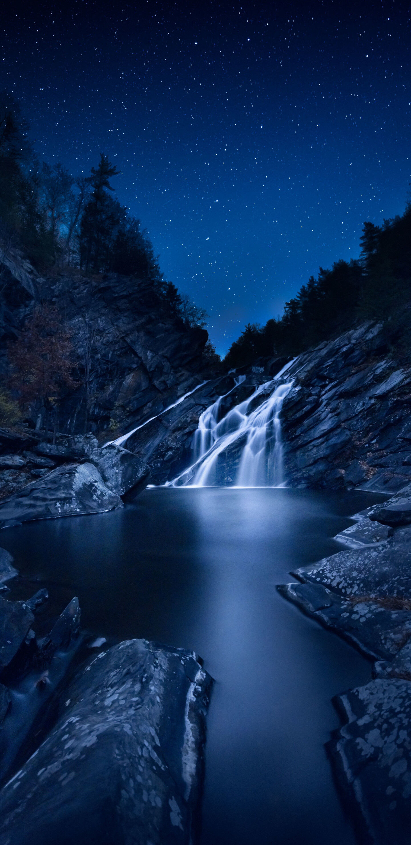 Waterfall: Current, Formed in the upper stages of a river. 1440x2960 HD Wallpaper.