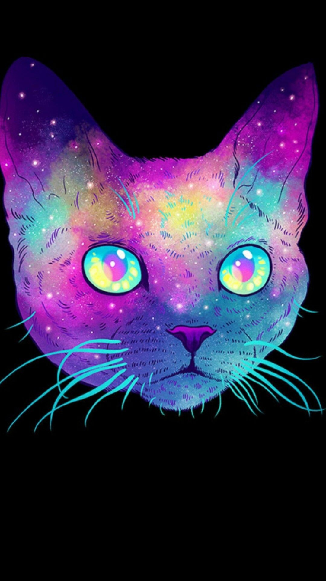Galaxy Cat, Cosmic wonderland, Feline magic, Whimsical art, 1080x1920 Full HD Phone