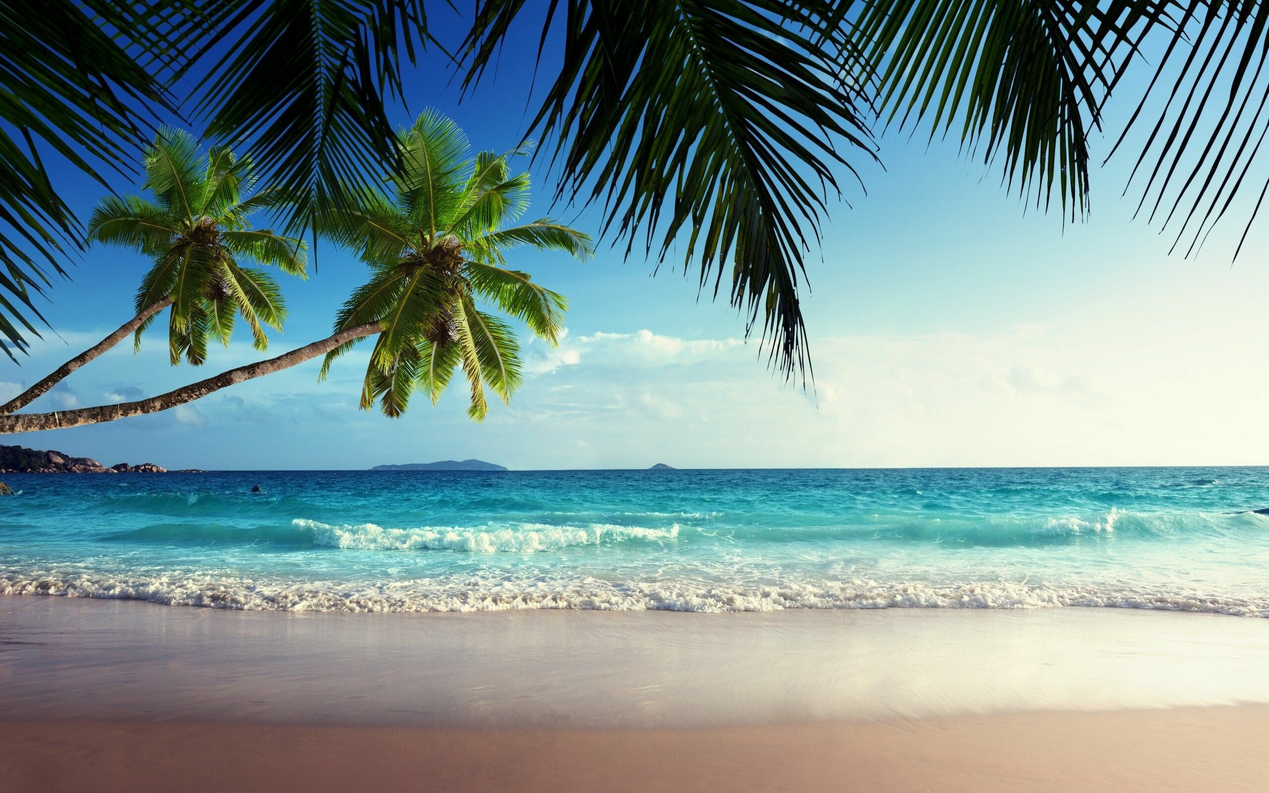 Beach: A landform that is located close to a body of water, Shore. 2560x1600 HD Background.