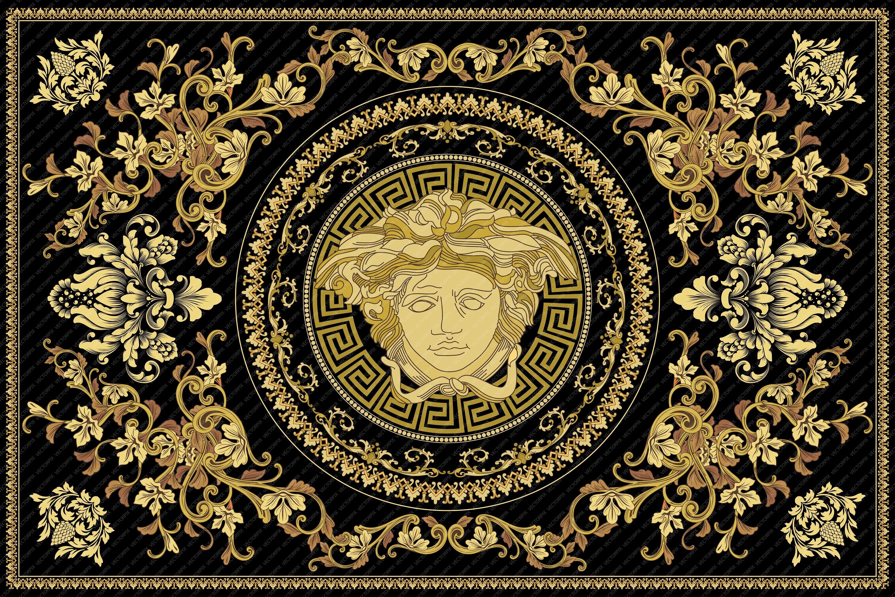 Versace: An international luxury-fashion house, Medusa, Art. 3000x2000 HD Background.