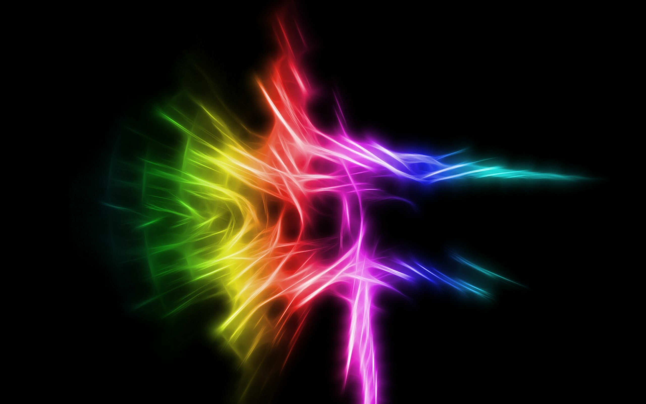 Rainbow Colors: Multitone lights, Pictorial arts, Asymmetry. 2560x1600 HD Background.