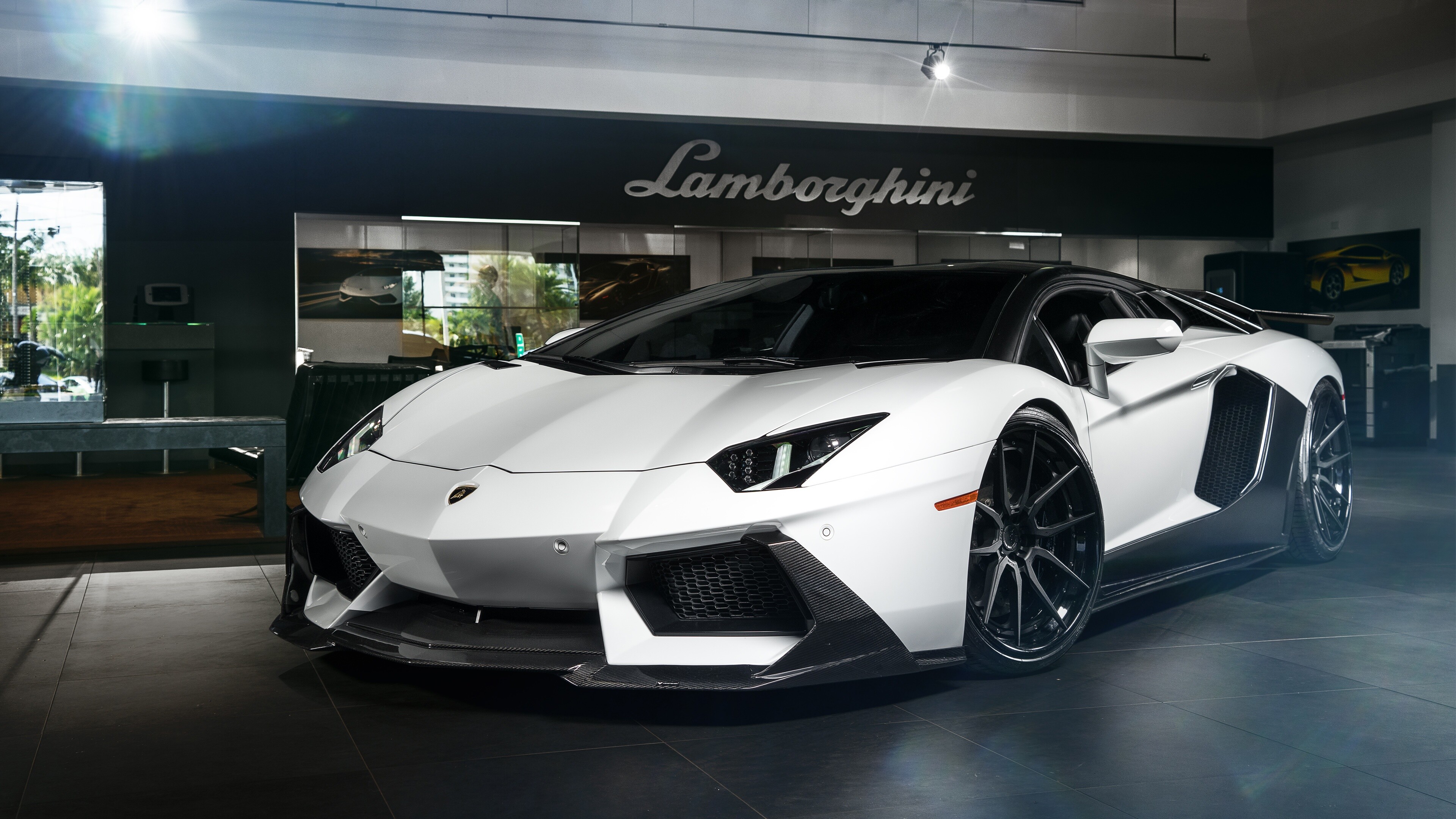 Lamborghini: Italian company, sold to Malaysian investment group Mycom Setdco in 1994. 3840x2160 4K Background.