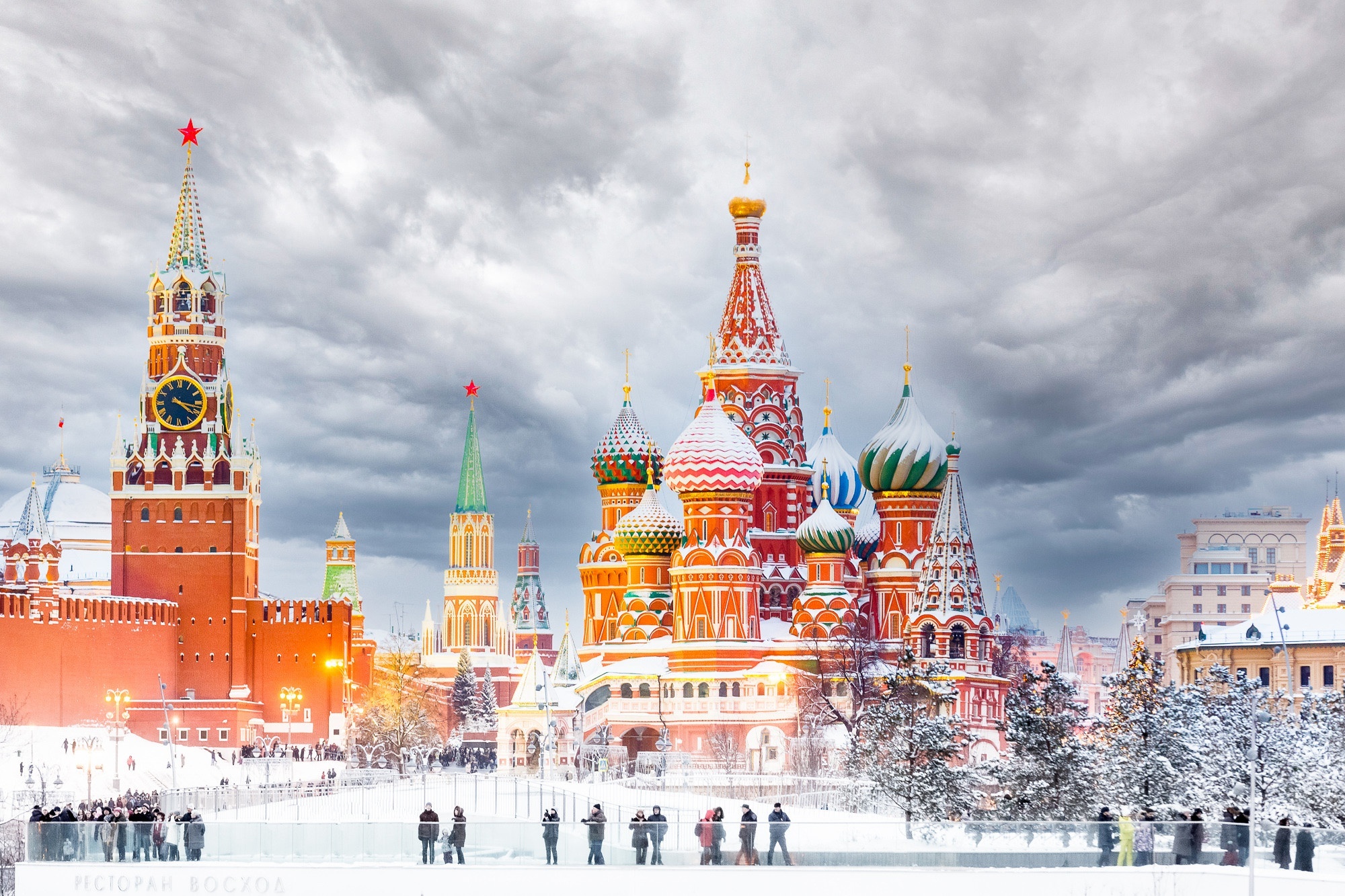 Saint Basil's, Travels, Winter view of Moscow, 2000x1340 HD Desktop