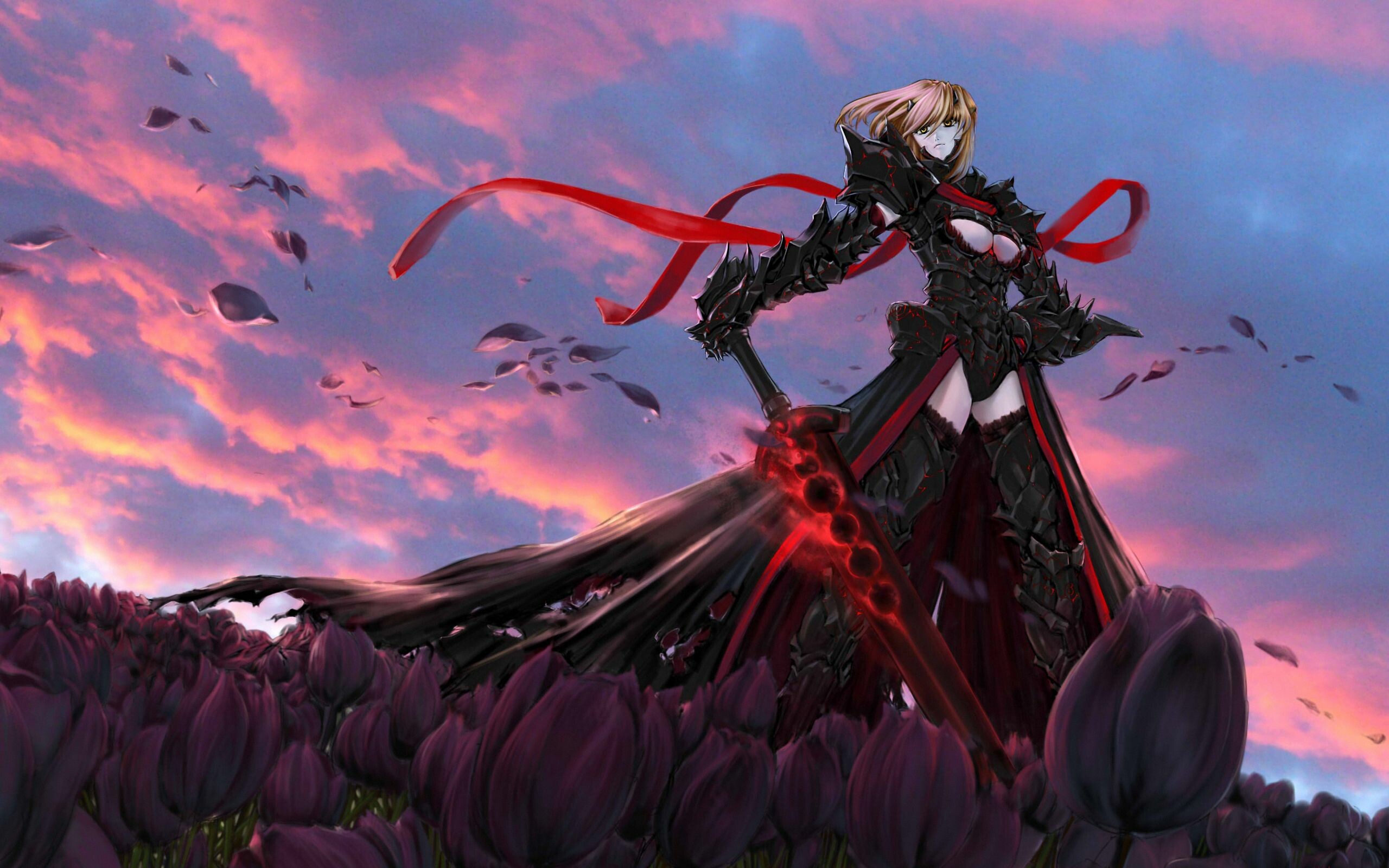 Fate/stay night: Heaven's Feel: Saber Alter, A heroic warrior who is summoned by a teenager named Shirou Emiya. 2560x1600 HD Wallpaper.