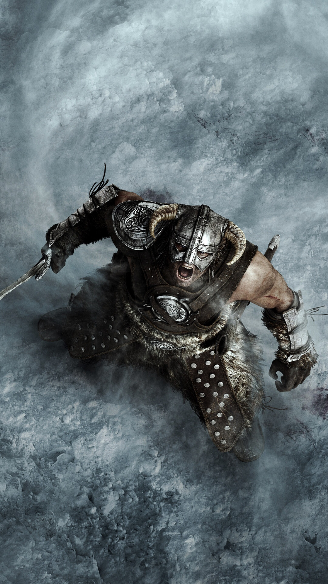 Skyrim warrior video game, High-quality gaming visuals, Enhanced graphics, Immersive experience, 1080x1920 Full HD Phone
