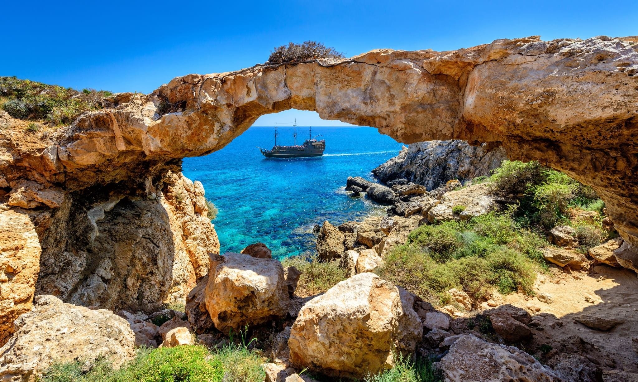 Cyprus island background, HD wallpapers, Tranquil vistas, Nature's serenade, 2050x1230 HD Desktop