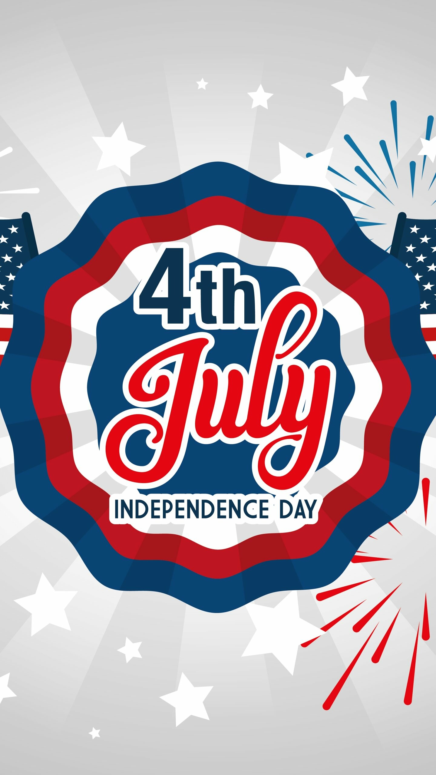 4th of July: U.S. holiday in commemoration of July 4, 1776. 1440x2560 HD Background.