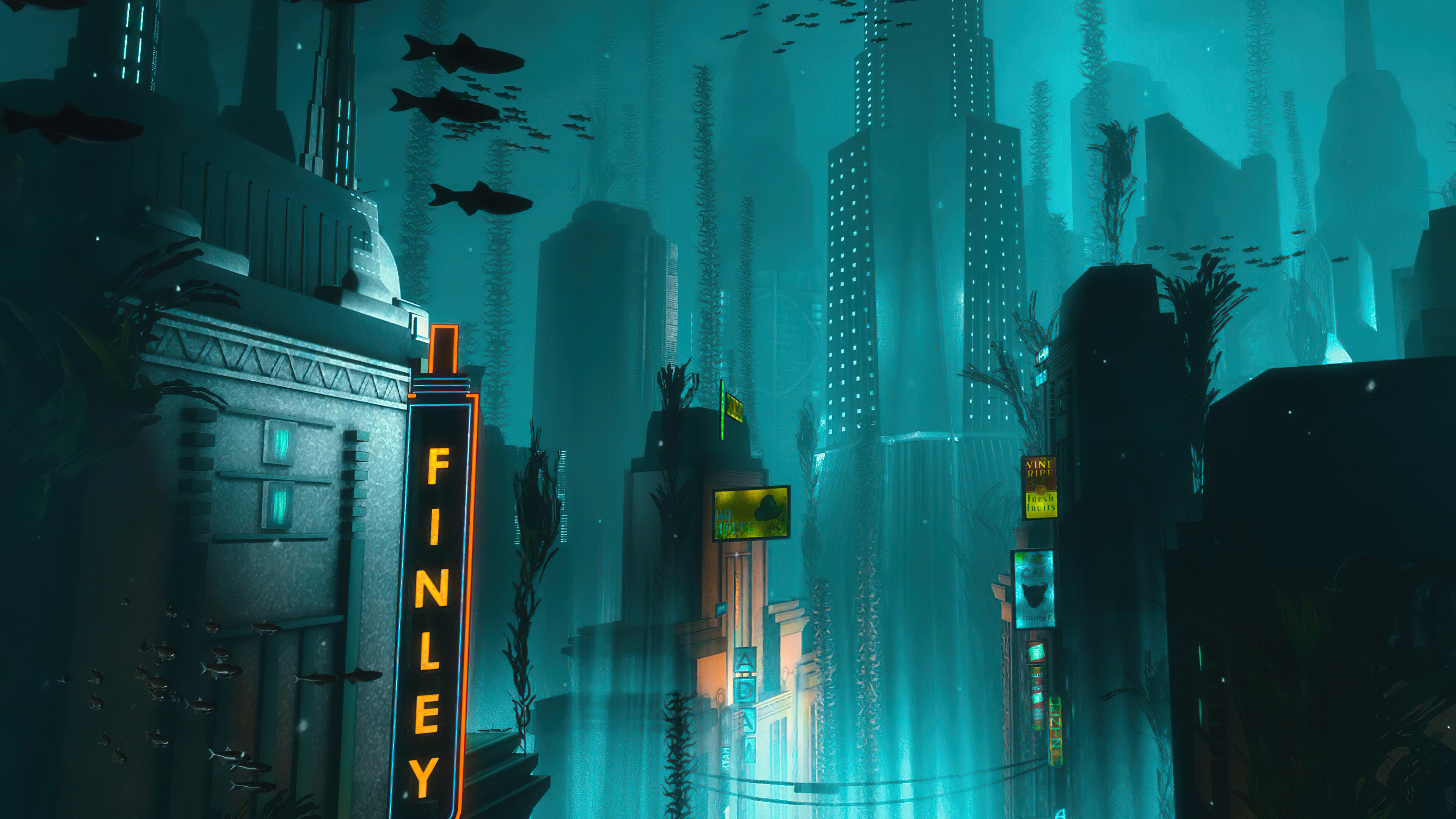 BioShock: Rapture, A fictional city, 2K Games. 3840x2160 4K Background.