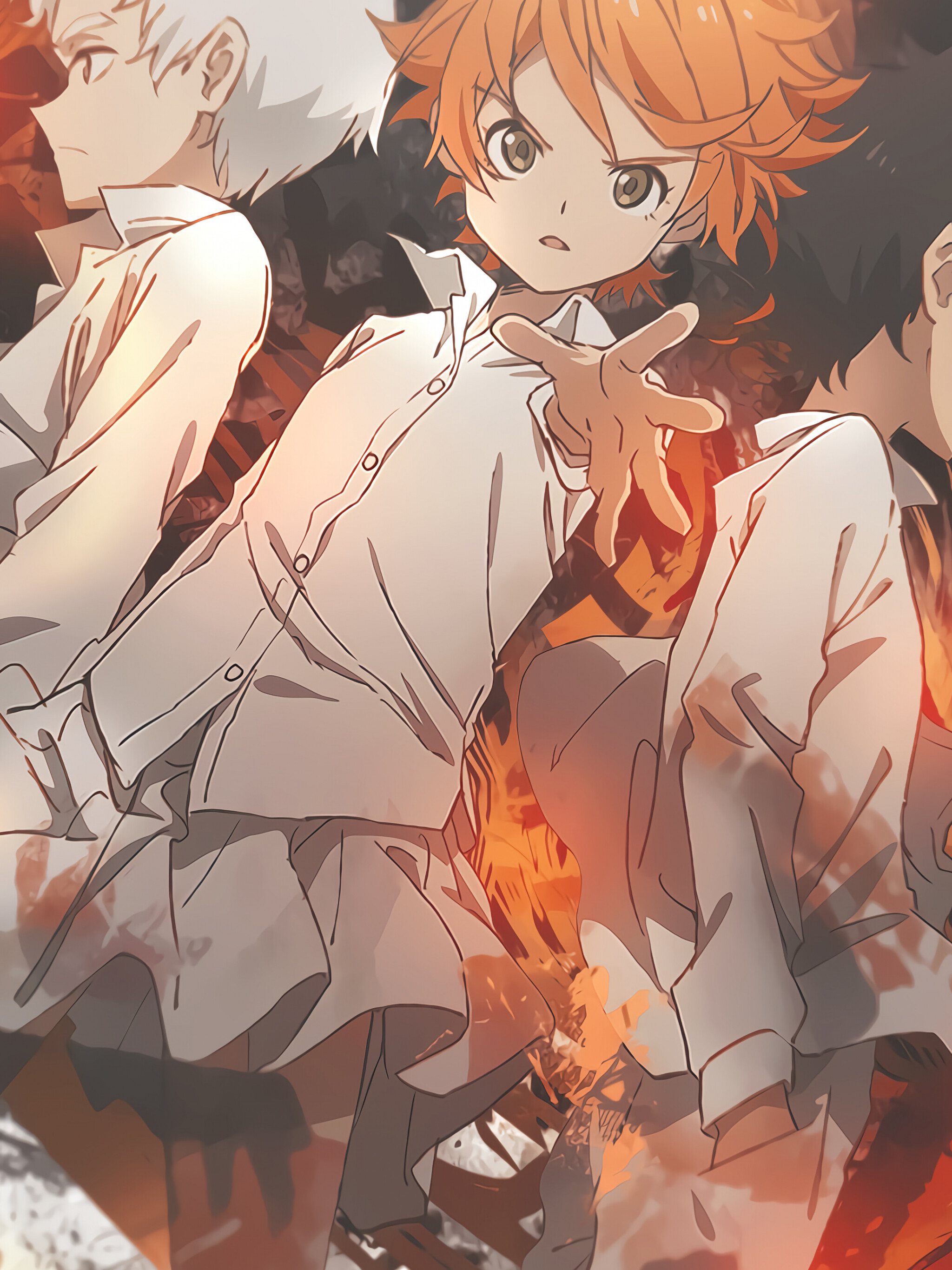The Promised Neverland: Emma, Ray, Norman, The series aired on Fuji TV's late-night Noitamina anime programming block. 2050x2740 HD Wallpaper.
