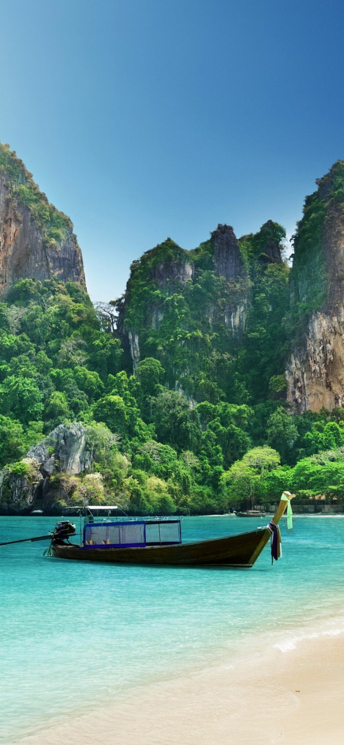 Island: Thailand, Railay Beach, Peninsula, Krabi, Ao Nang. 1130x2440 HD Wallpaper.