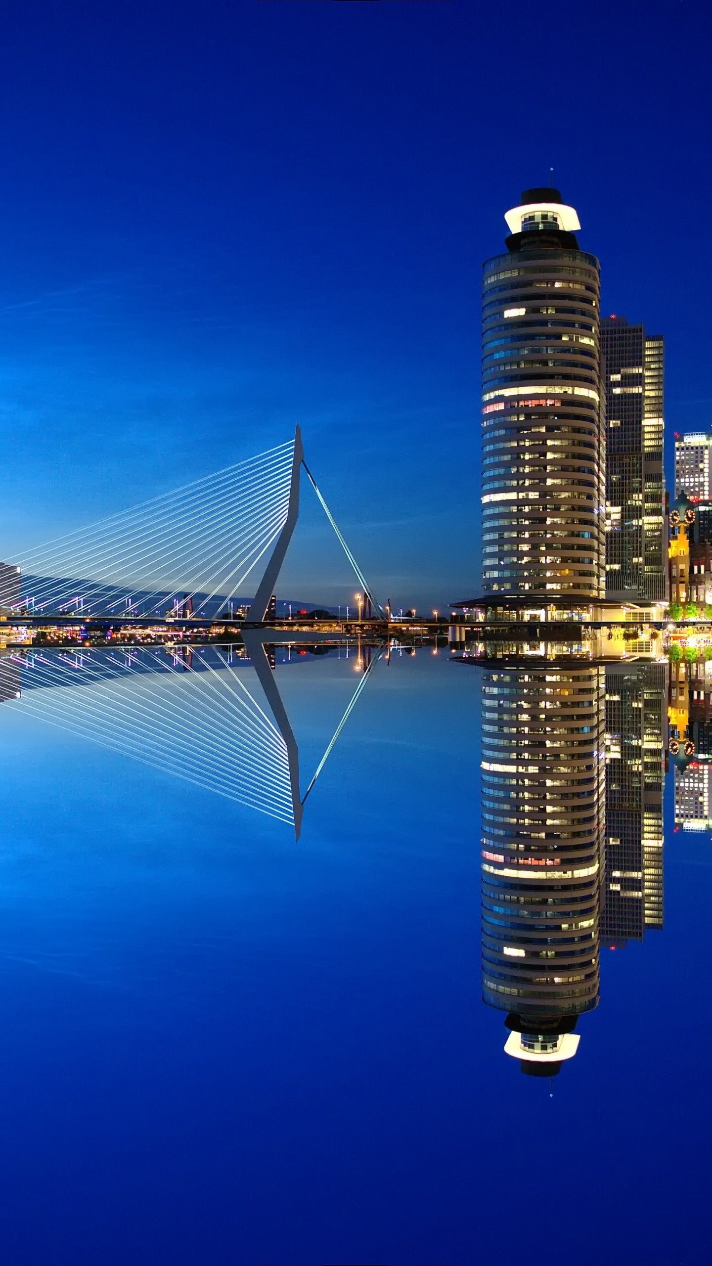 Rotterdam Skyline, iPhone wallpapers, Travels, Digital backgrounds, 1440x2560 HD Handy