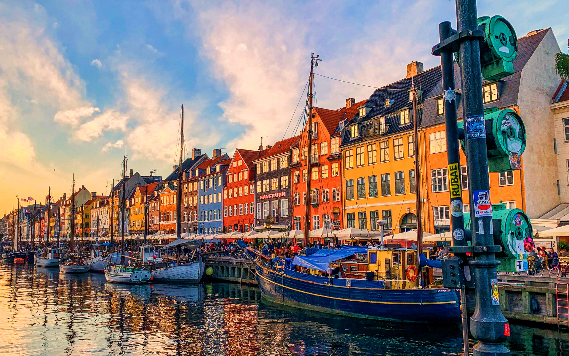 Copenhagen, Colorful buildings, Waterfront, Danish cities, 1920x1200 HD Desktop