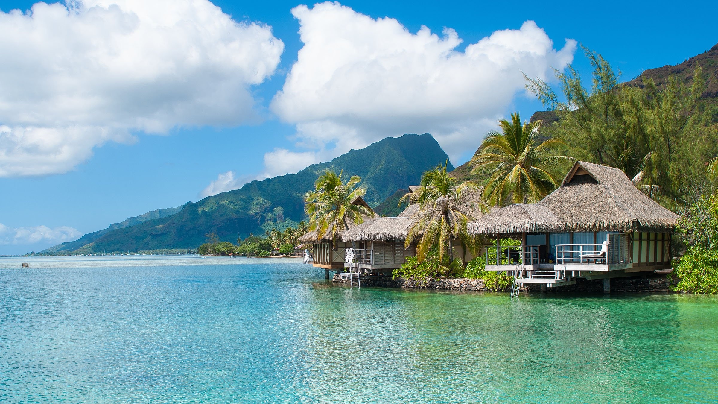 French Polynesia, Main island, Tahiti, Pacific paradise, 2400x1350 HD Desktop
