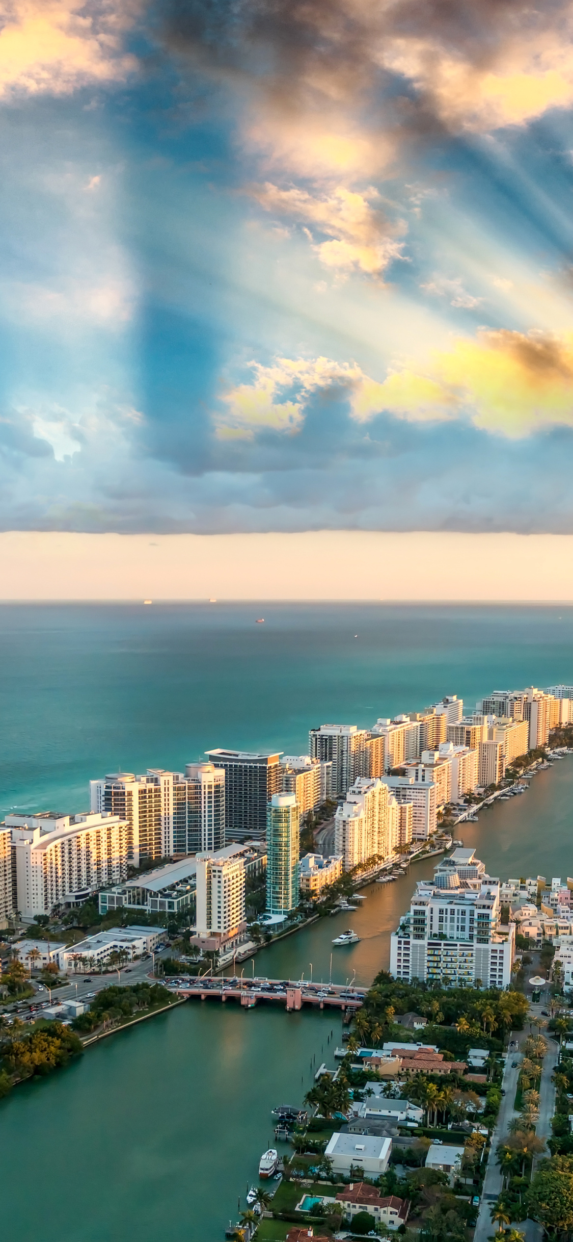 Florida: Miami, A coastal metropolis and the seat of Miami-Dade County. 1130x2440 HD Wallpaper.