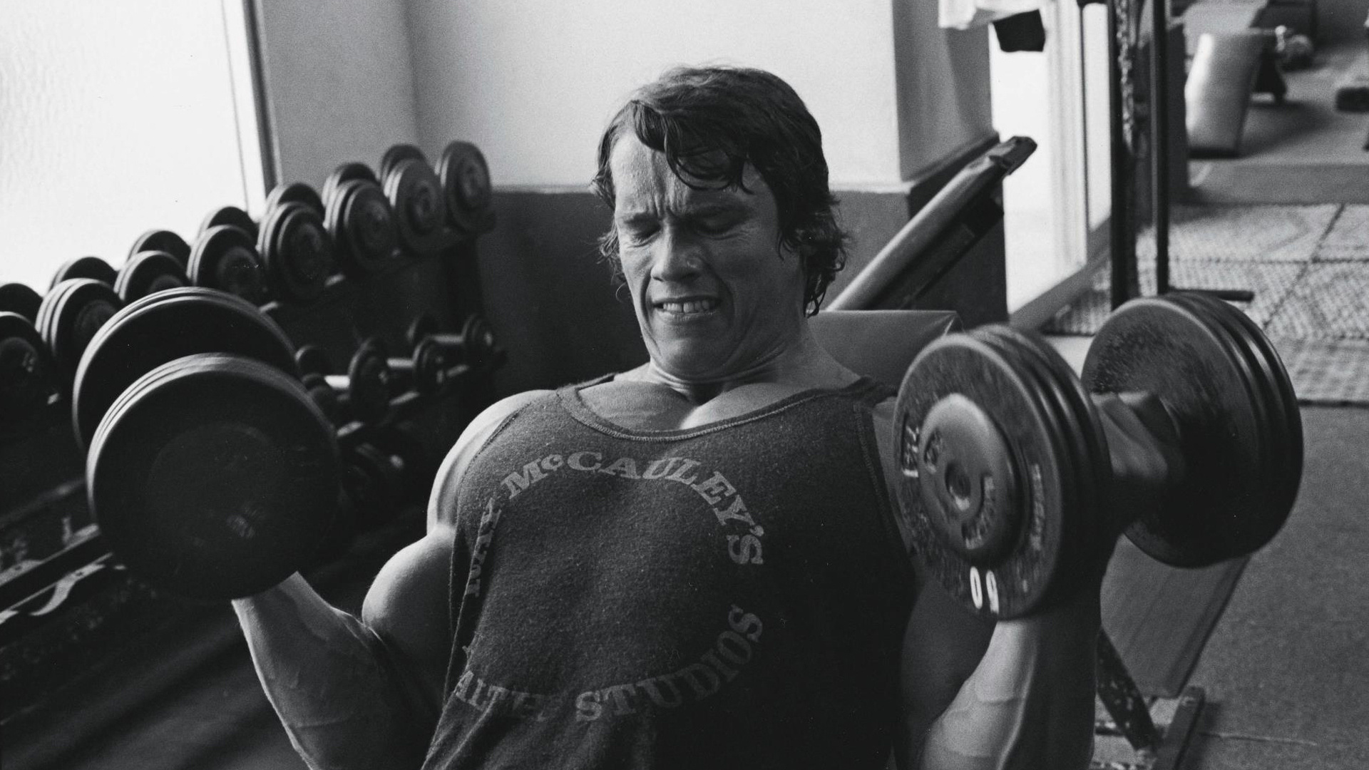 Bodybuilding: Sports, Arnold Schwarzenegger, Muscle hypertrophy, Workout, Strength training. 1920x1080 Full HD Wallpaper.