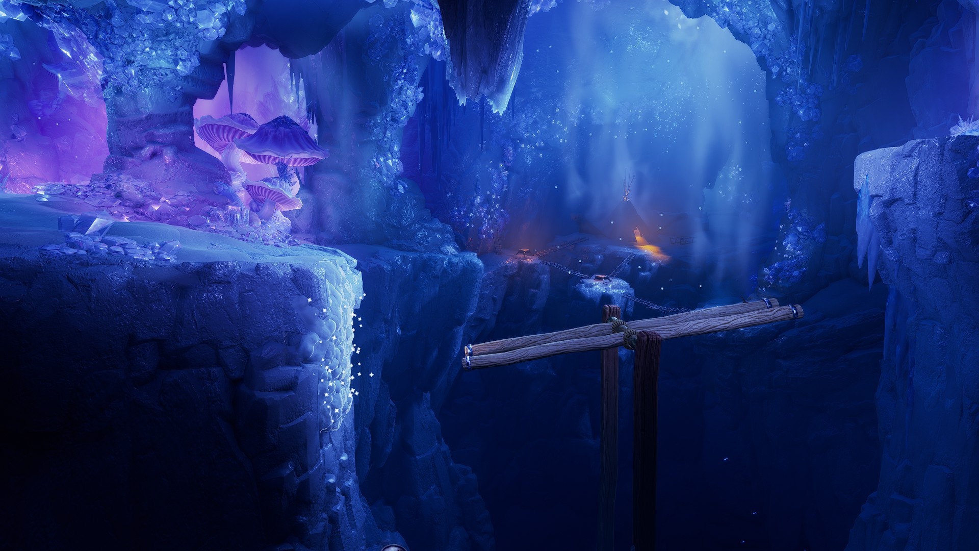 Ice cave, Purple world, Glacial landform, Winter wonderland, 1920x1080 Full HD Desktop