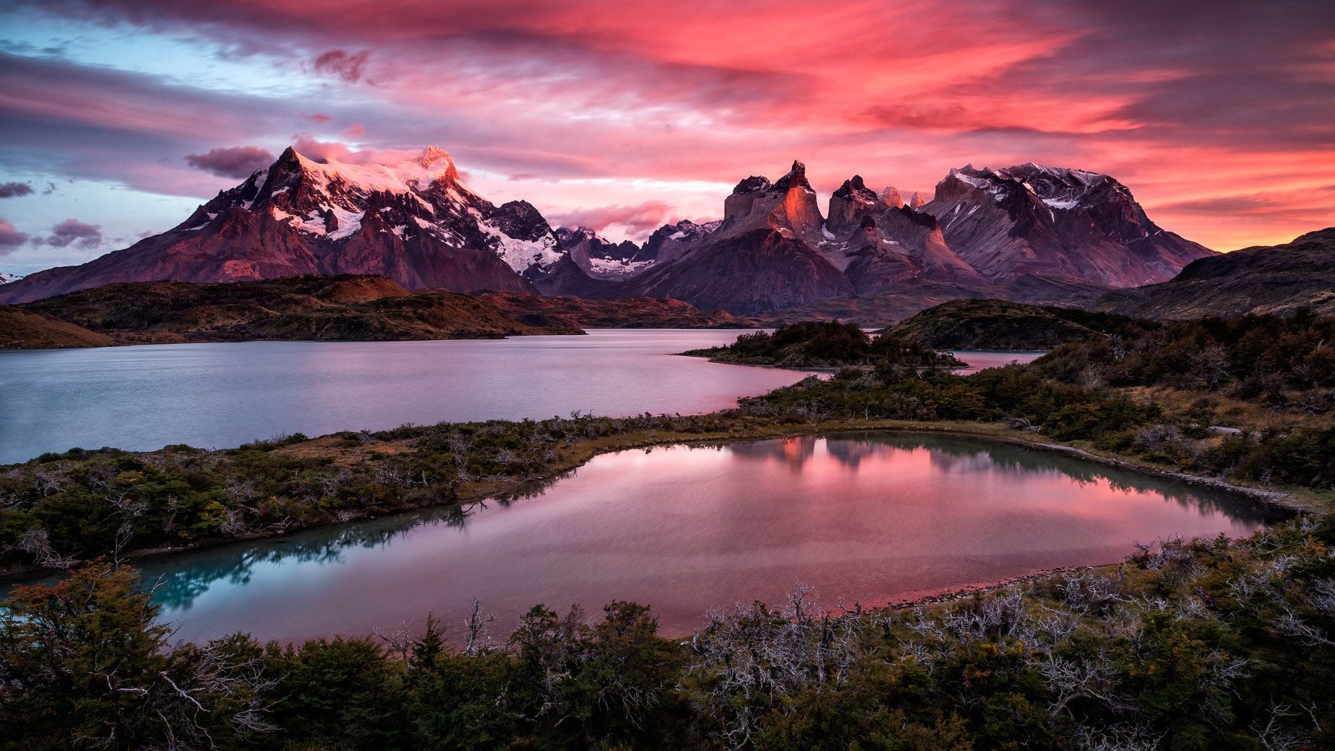Chile: There are 36 national parks in the country, Natural landscape. 1920x1080 Full HD Background.