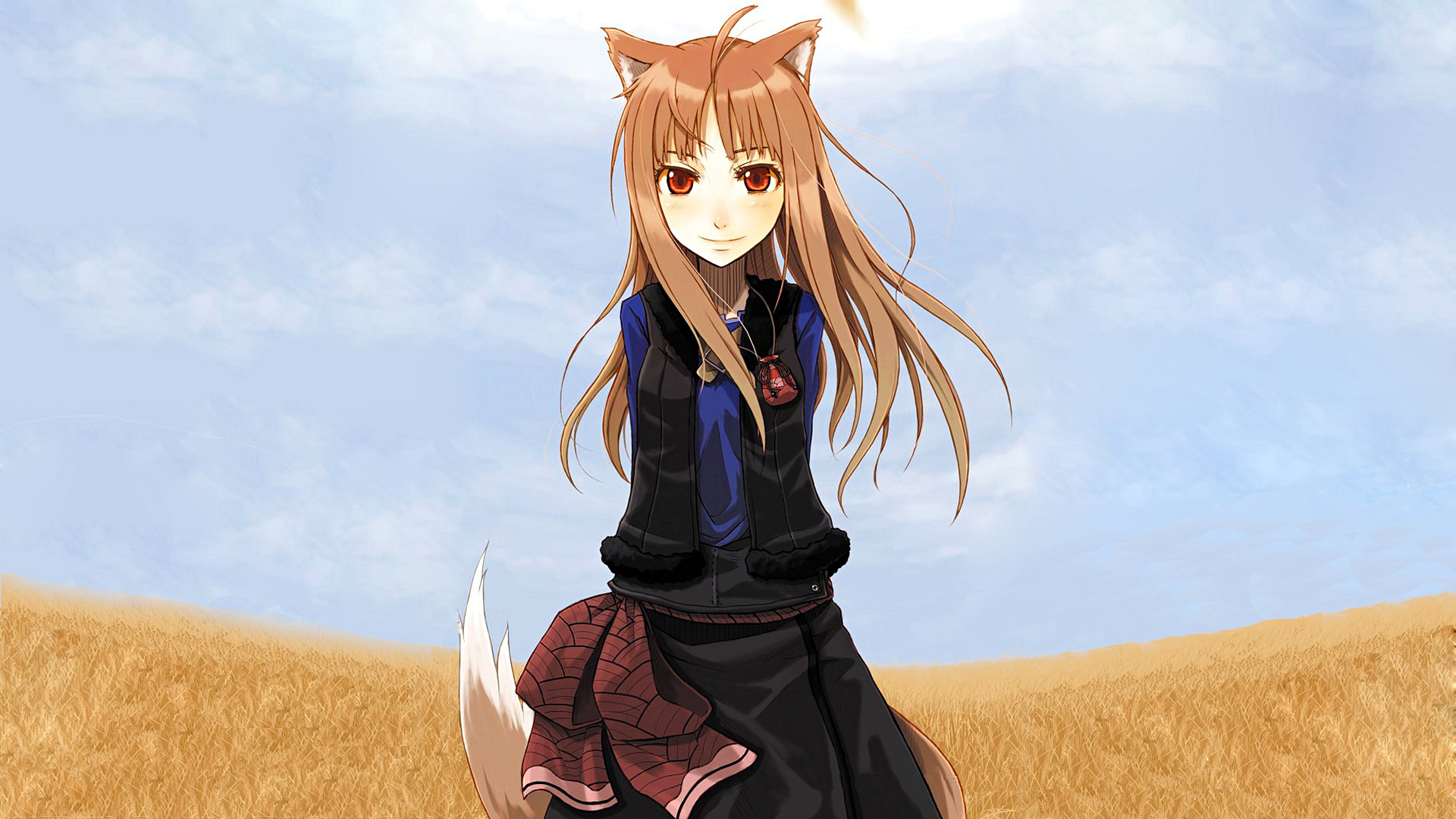 Spice and Wolf (Anime): Wheatfield, Supernatural abilities. 1920x1080 Full HD Background.