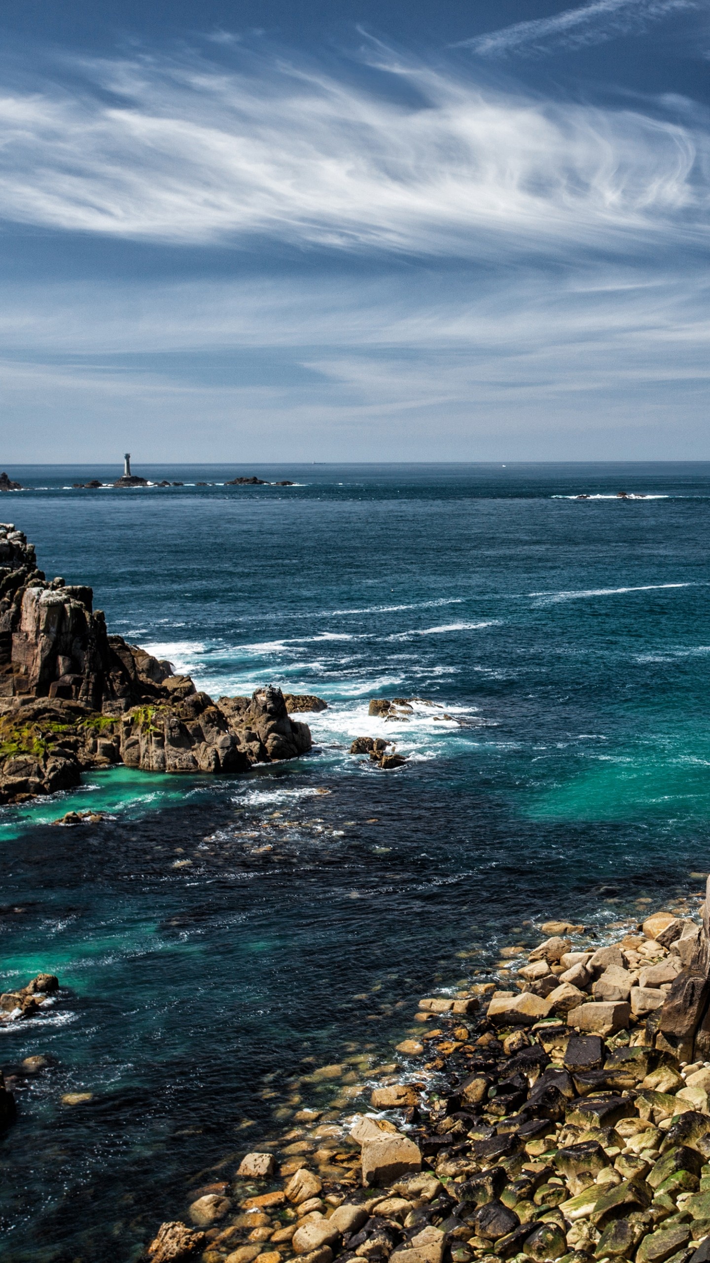 Atlantic Ocean, 5K wallpaper, High-resolution image, Stunning visuals, 1440x2560 HD Handy
