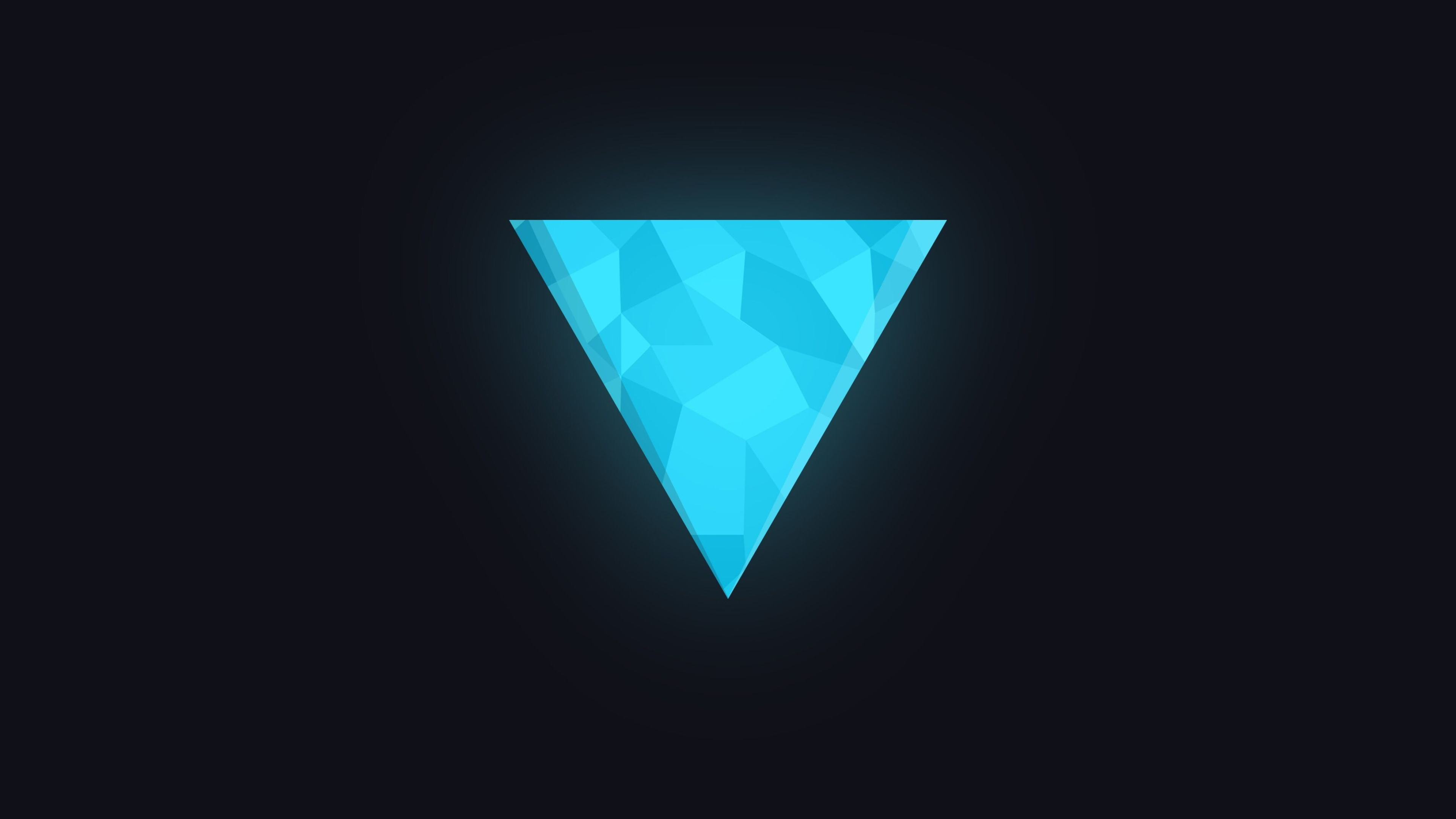 Geometry: Sky blue equilateral triangle with abstract pattern. 3840x2160 4K Background.