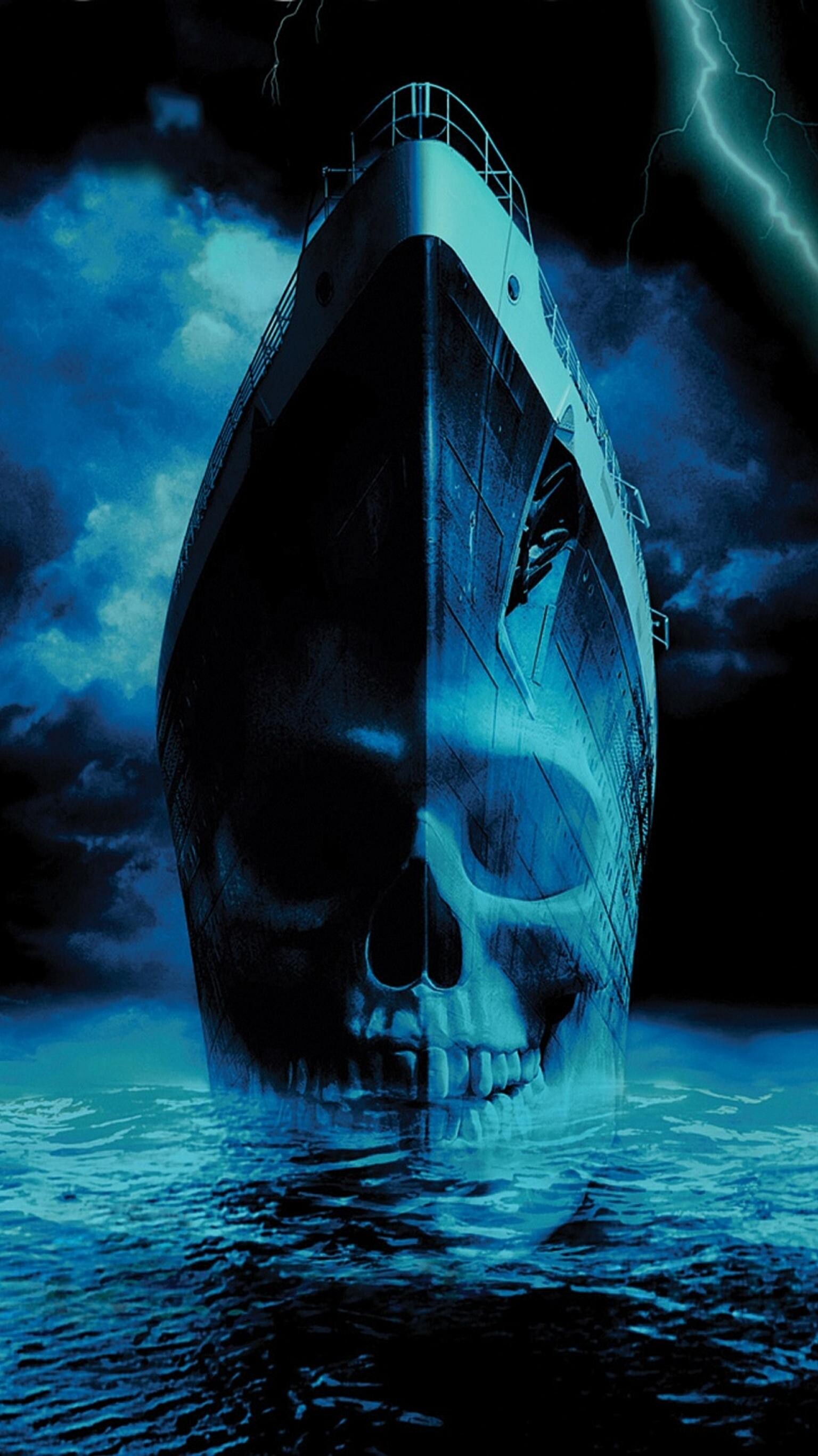Ghost Ship: A 2002 American supernatural horror film directed by Steve Beck, Gabriel Byrne, Julianna Margulies. 1540x2740 HD Background.