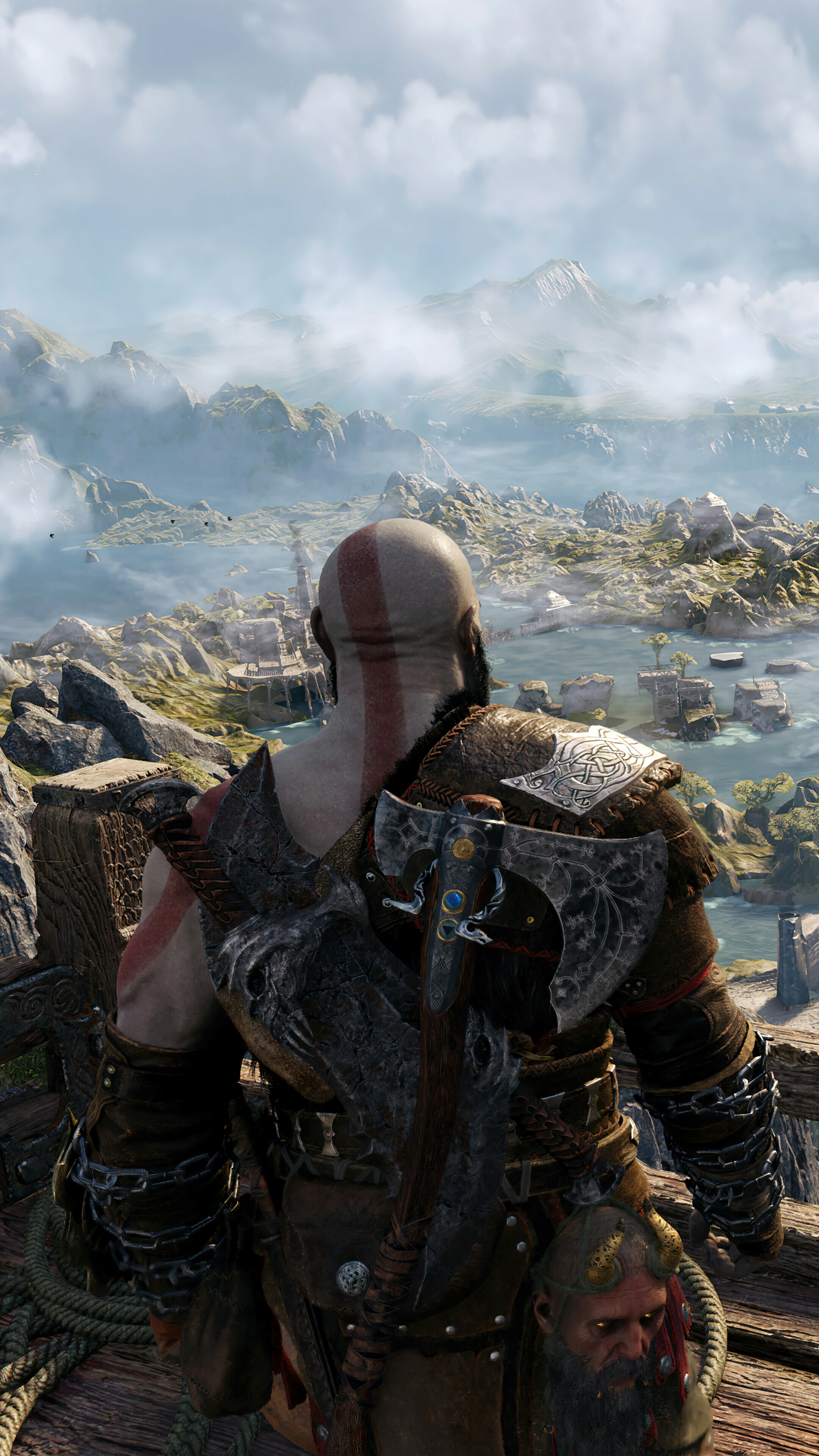 God of War: Ragnarok: Kratos, the protagonist of Santa Monica Studio's series. 2160x3840 4K Background.