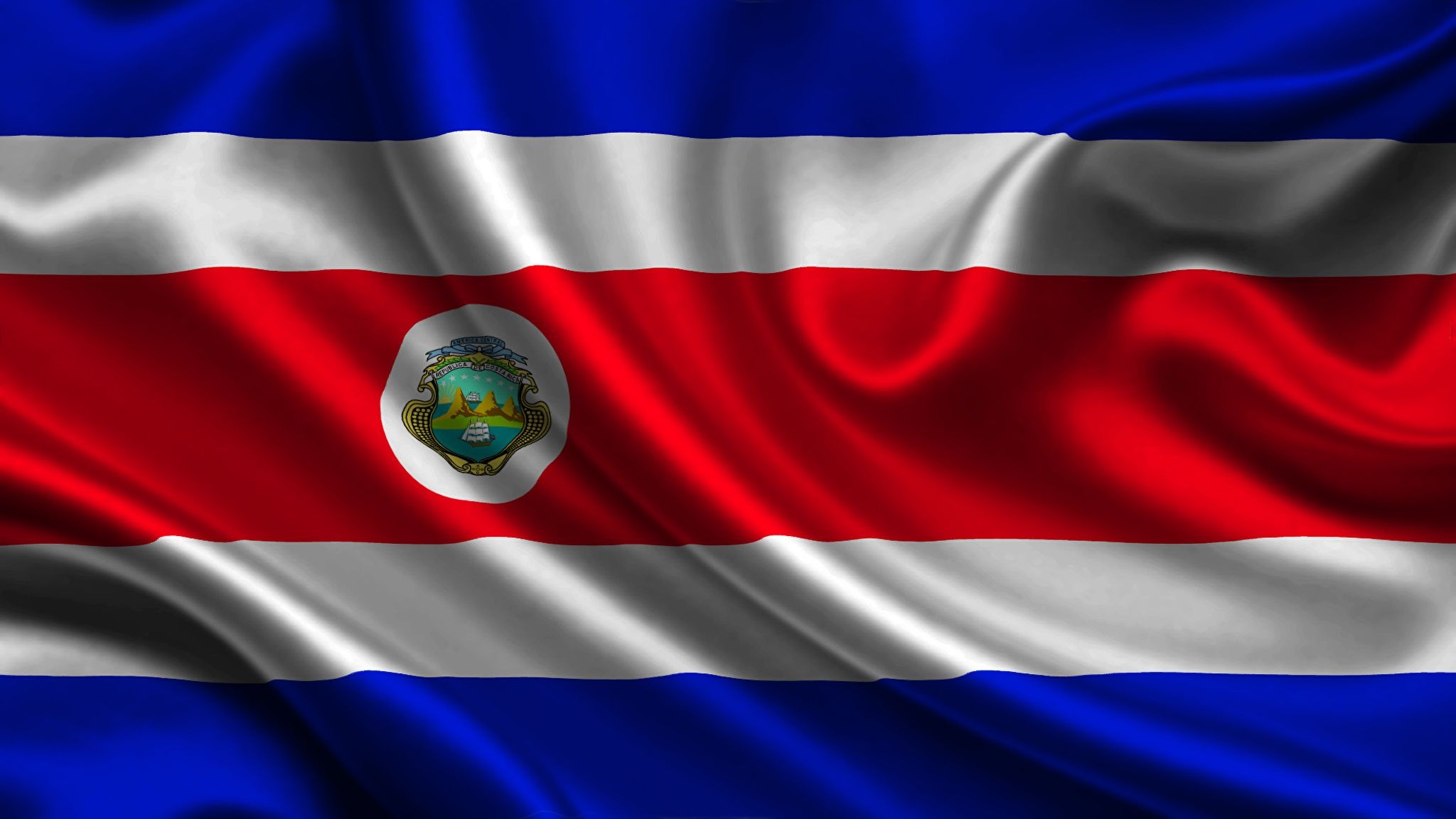 Costa Rica Flag, Wallpapers, National pride, Symbol of unity, 2050x1160 HD Desktop
