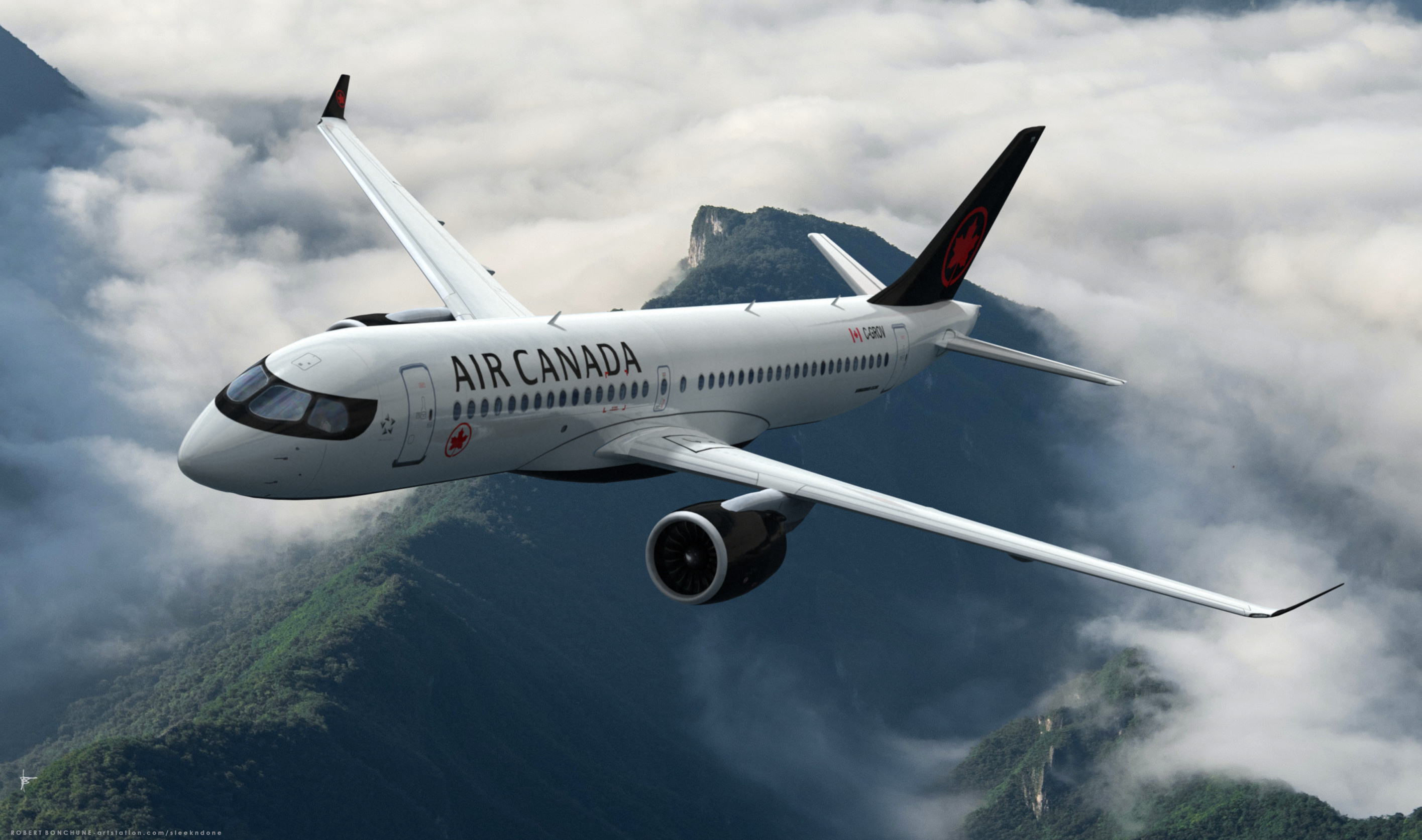 Bombardier Aerospace, Aerospace engineering, A220-300, Air Canada's new addition, 2840x1680 HD Desktop