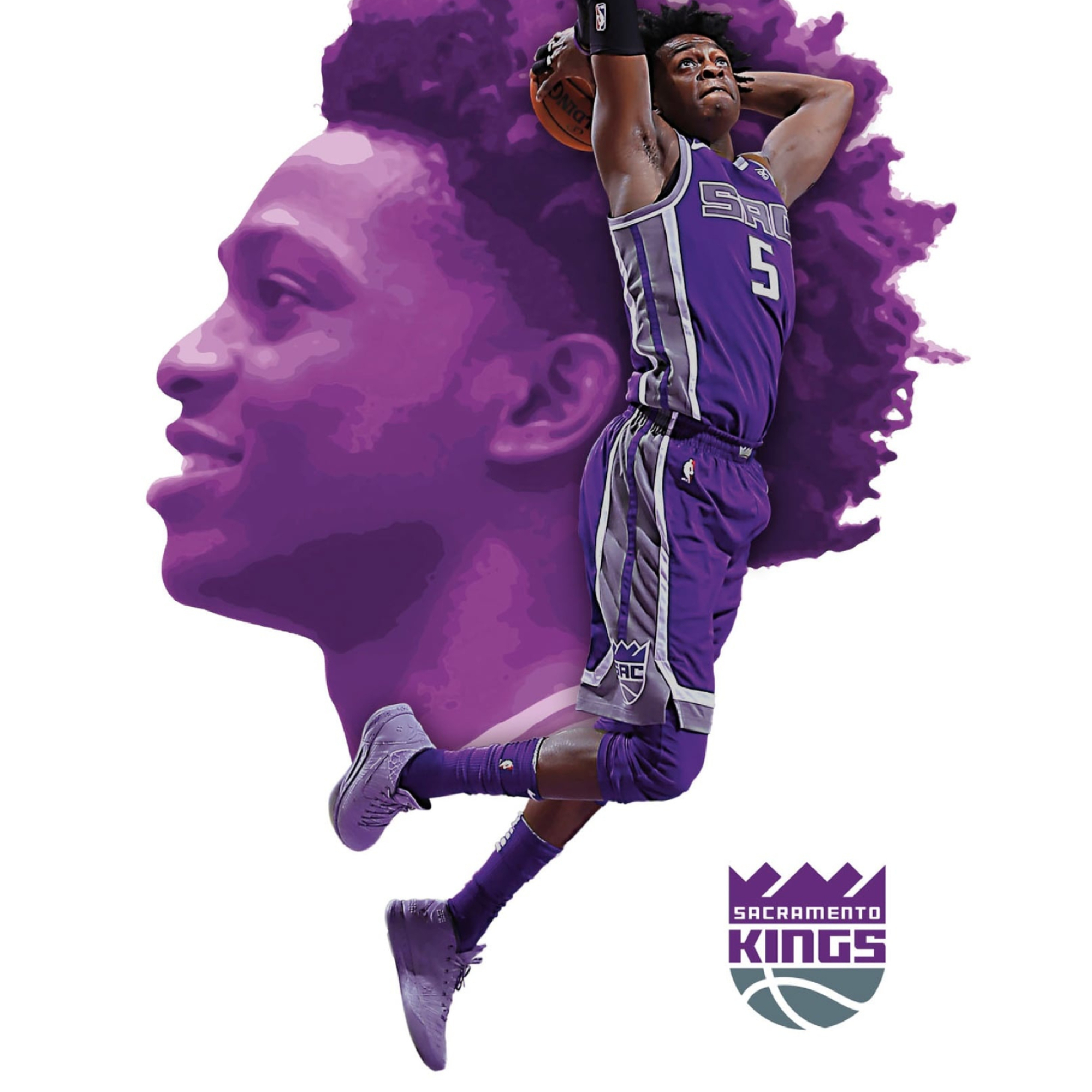 Sacramento Kings poster, De'Aaron Fox tribute, Athlete memorabilia, Fan collectibles, 2000x2000 HD Phone
