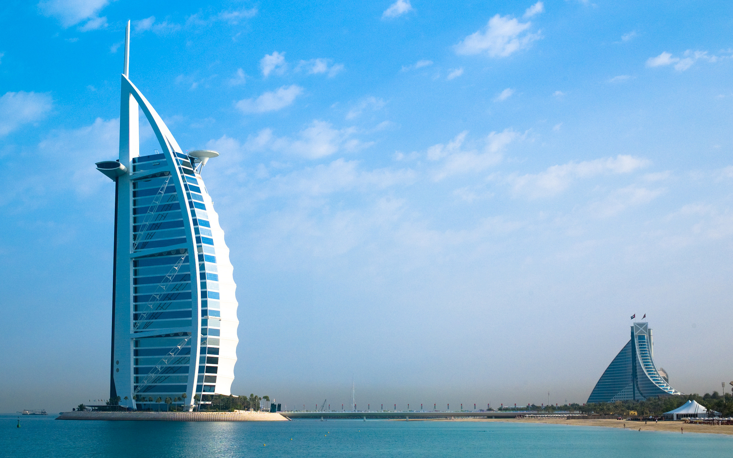 Burj al Arab Hotel Dubai, Sea beach Jumeirah beach, Desktop mobile tablet, Travels, 2560x1600 HD Desktop