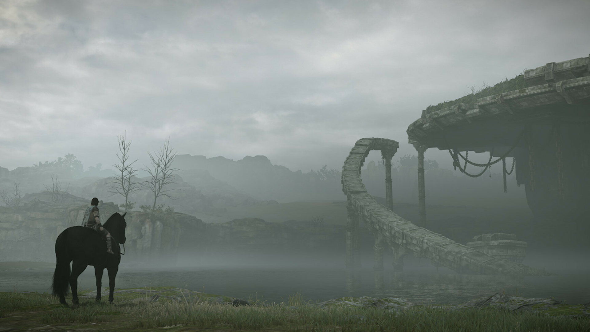 Shadow of the Colossus: The game won the award for "Outstanding Achievement in Art Direction" at the 2006 DICE Summit. 1920x1080 Full HD Background.