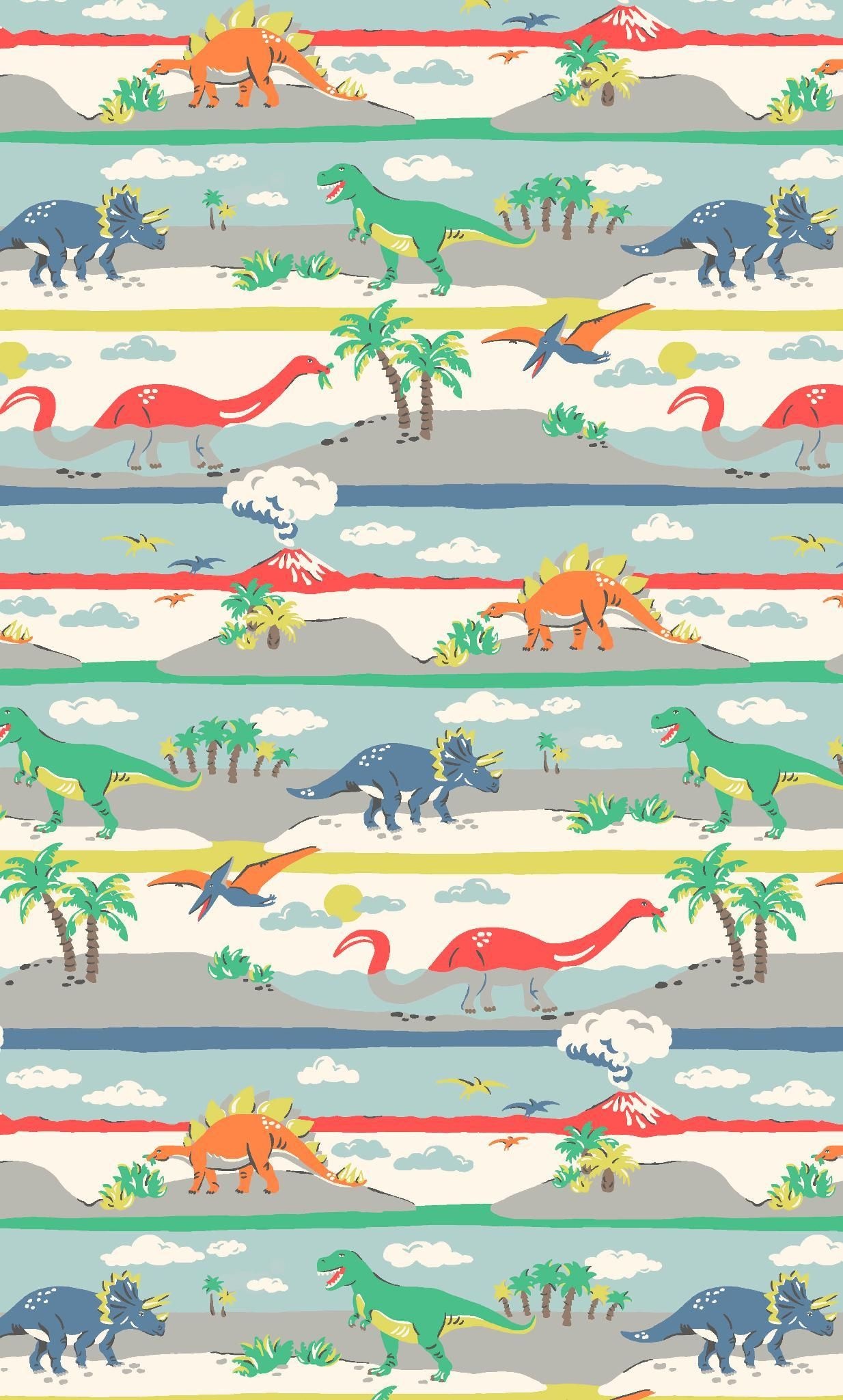 Triceratops, Dino stripe pattern, Colorful characters, Kids wall art, 1240x2050 HD Phone