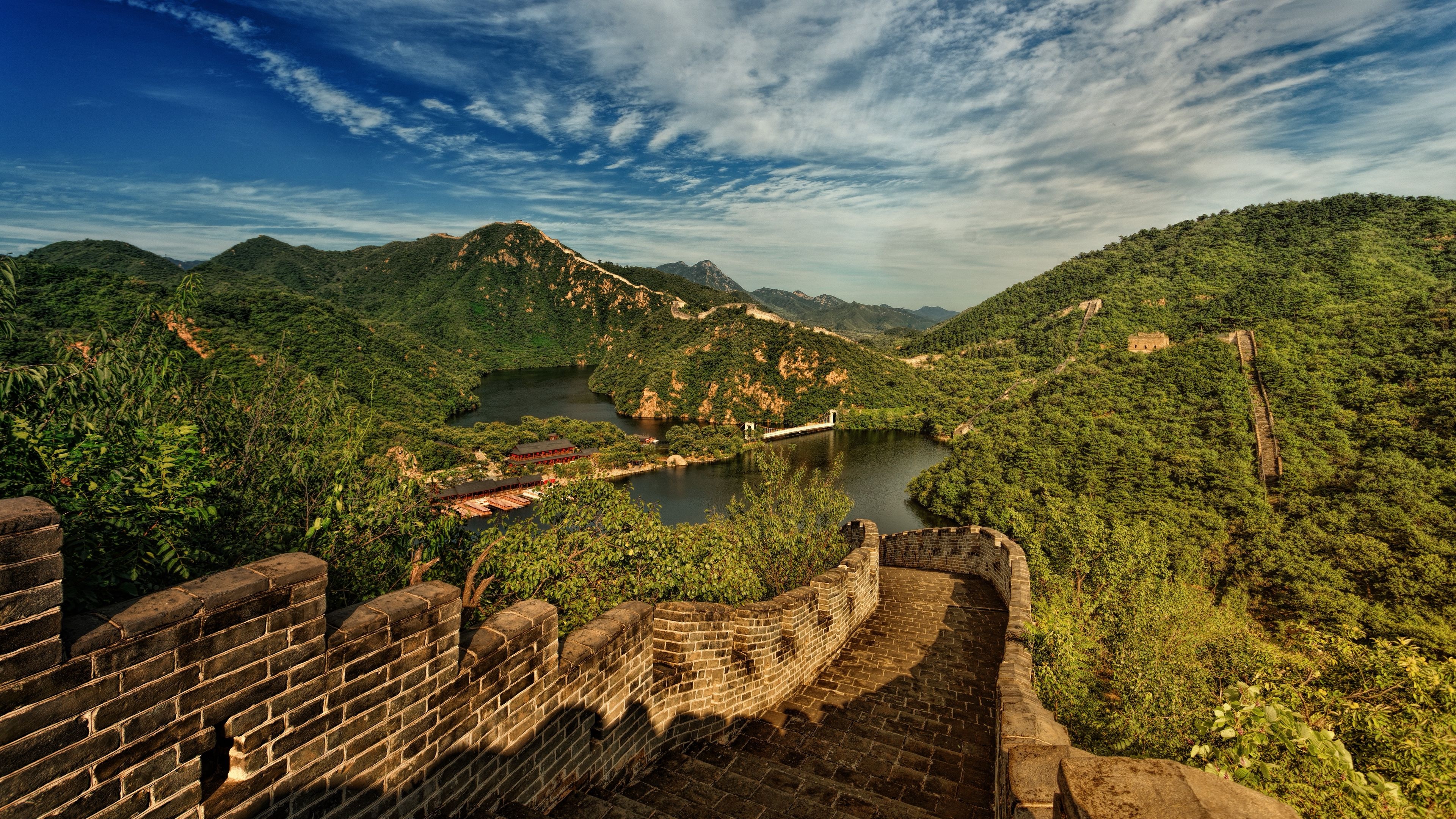 Great Wall of China: Stretches from the present-day Sino–Russian border in the north to Tao River in the south. 3840x2160 4K Background.