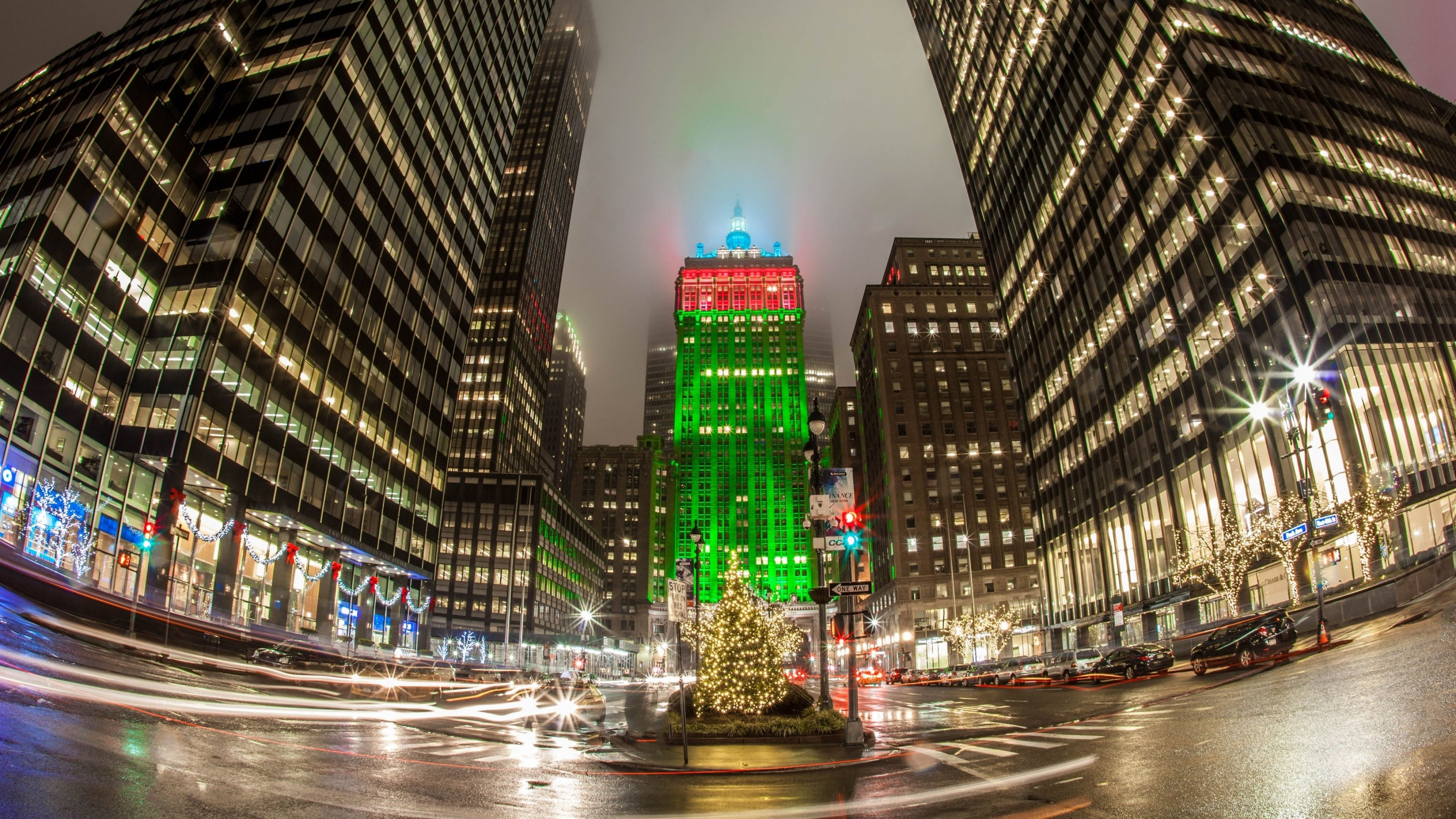 New York Christmas: NYC, Iconic holiday decorations, Urban chic. 3840x2160 4K Background.